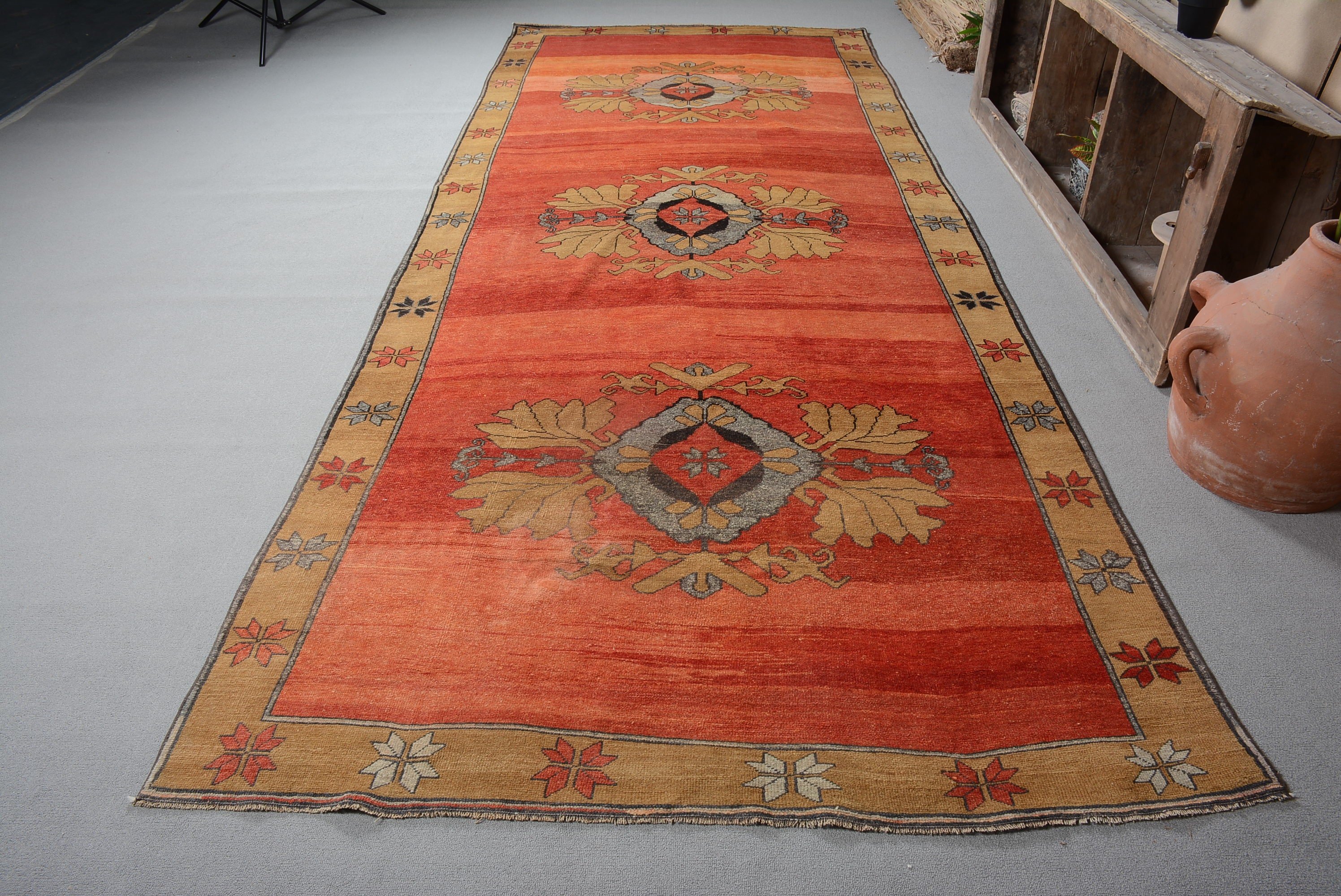 Cool Halı, Yeşil 5x12.8 ft Runner Halı, Merdiven Halıları, Oryantal Halı, Vintage Halı, Runner Halıları, Türk Halısı, Mutfak Halıları