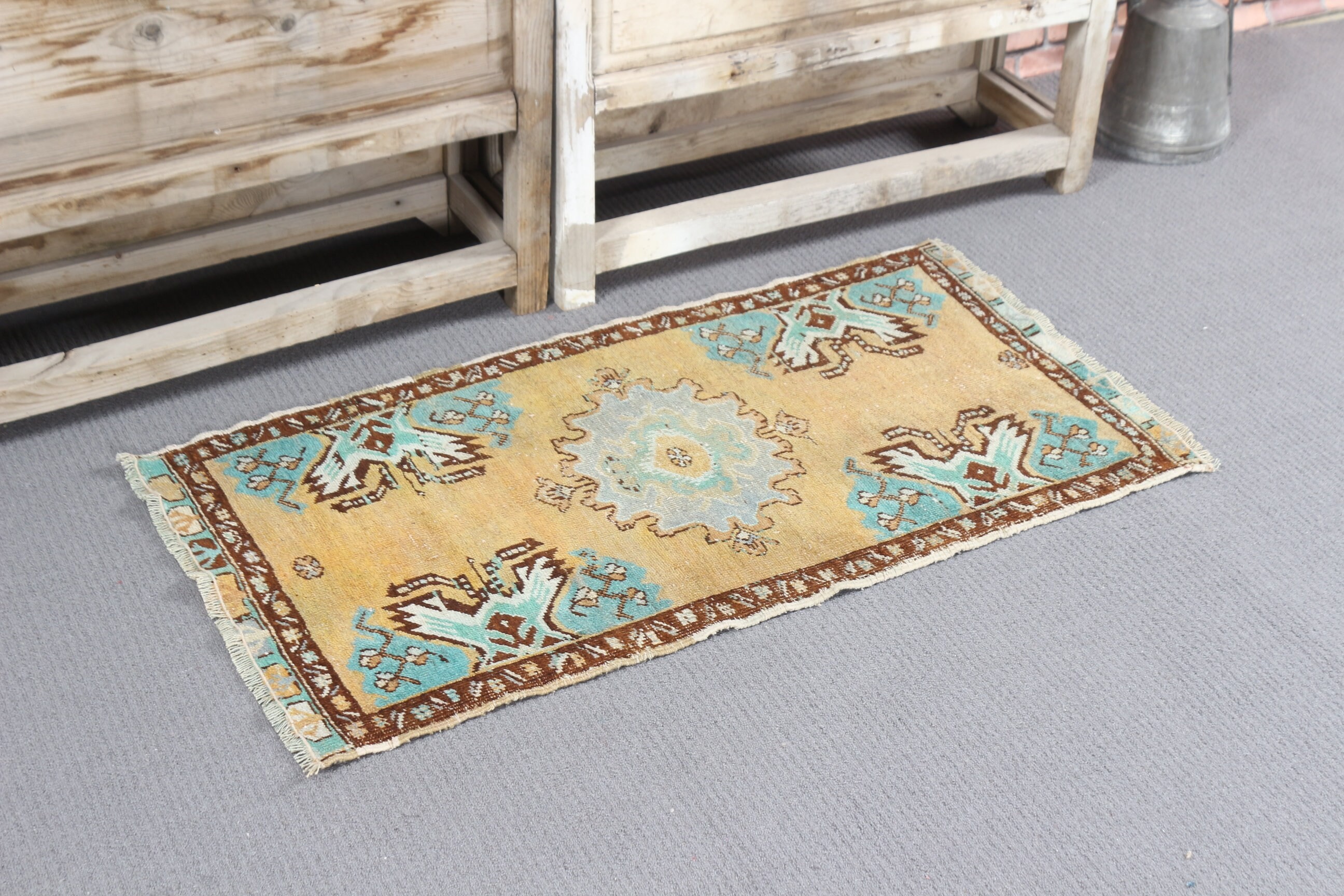 Vintage Rugs, Turkish Rug, Nursery Rugs, Antique Rugs, Entry Rug, Moroccan Rug, Brown Anatolian Rug, 1.8x3.5 ft Small Rug, Dorm Rugs