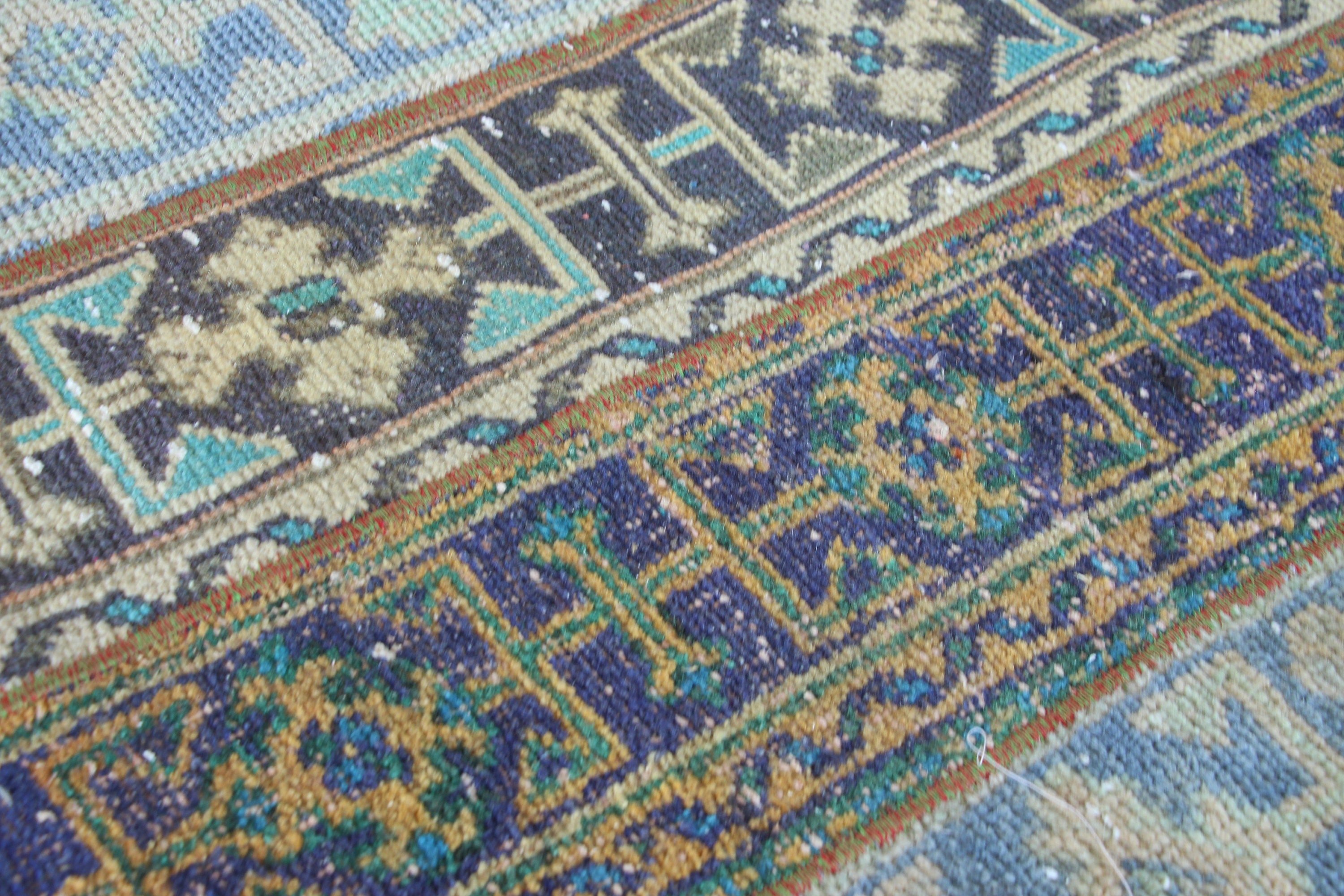 Blue  2.5x4.2 ft Small Rug, Oushak Rug, Turkish Rug, Nursery Rugs, Kitchen Rugs, Vintage Rugs, Wool Rugs, Rugs for Nursery