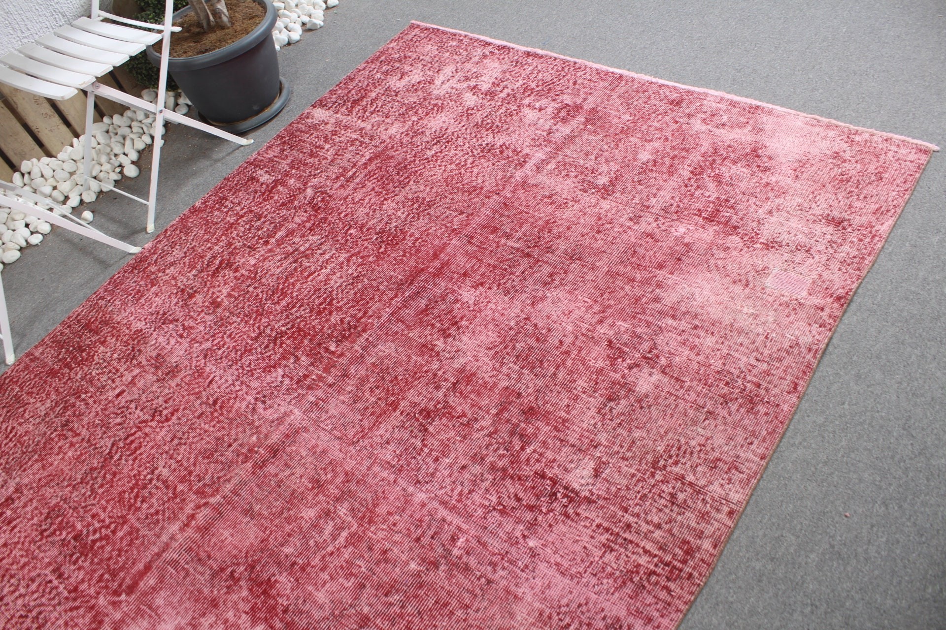 5.5x9 ft Large Rug, Home Decor Rug, Turkish Rug, Vintage Rug, Living Room Rug, Rugs for Dining Room, Red Wool Rug, Floor Rug, Bedroom Rug