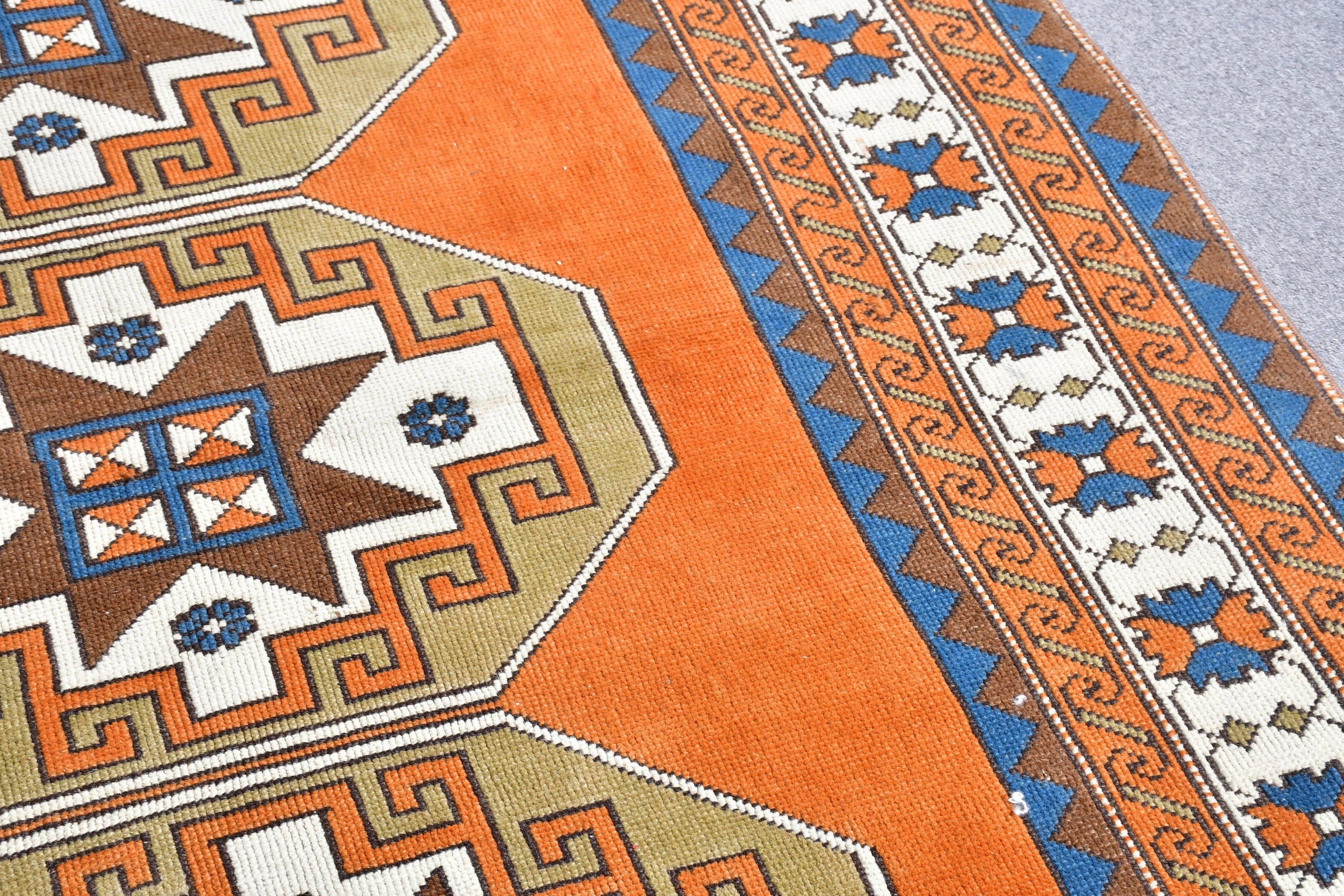 Dorm Rug, Orange Moroccan Rug, Nursery Rugs, Rugs for Area, 5x7 ft Area Rugs, Vintage Rugs, Home Decor Rug, Turkish Rug