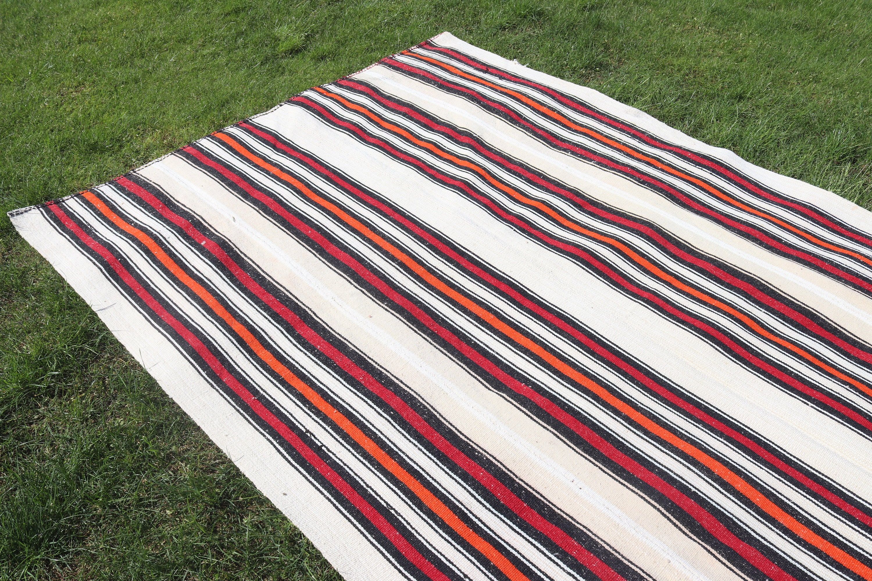 Bej Lüks Halılar, Büyük Vintage Halılar, Oryantal Halılar, Yün Halılar, 5.9x10 ft Büyük Halı, Vintage Halılar, Türk Halısı, Kilim, Oturma Odası Halısı