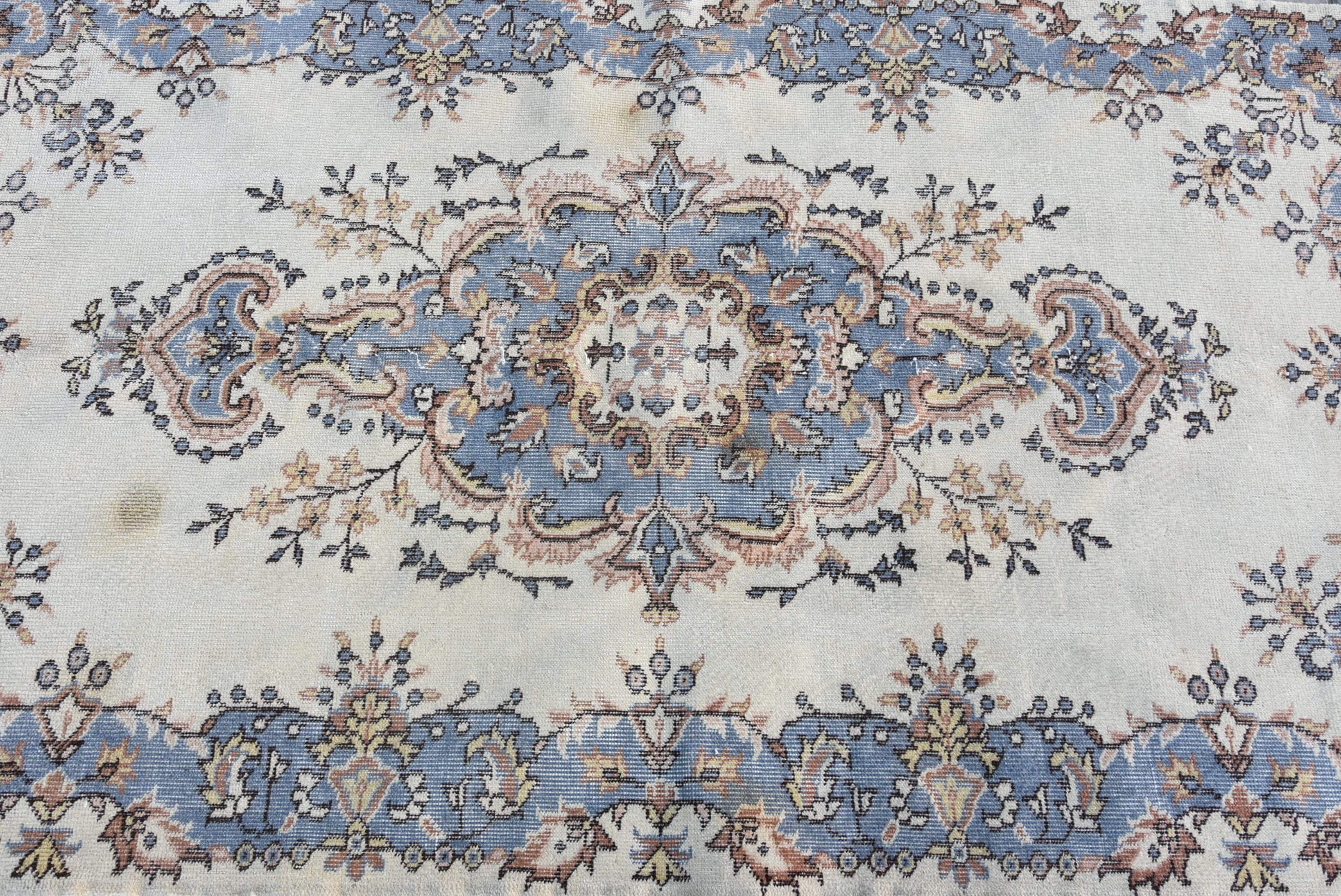 Pale Rug, Oushak Rug, Beige Antique Rug, Home Decor Rug, Kitchen Rug, Turkish Rug, Vintage Rug, Rugs for Dining Room, 3.9x6.6 ft Area Rugs