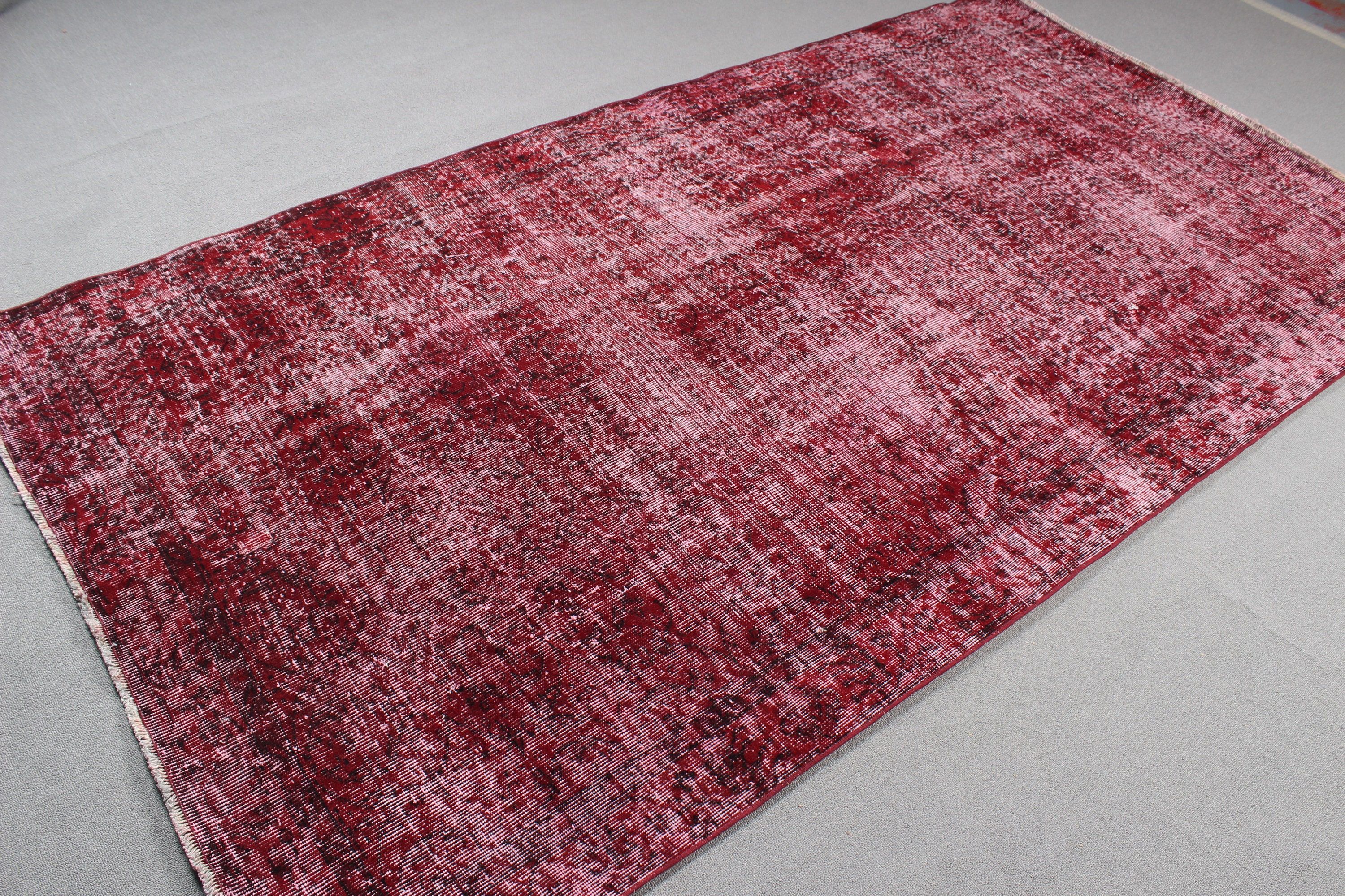 Flatweave Rug, Dining Room Rug, Oriental Rug, 4.9x8.8 ft Large Rug, Tribal Rugs, Vintage Rugs, Bedroom Rug, Turkish Rugs, Red Modern Rug