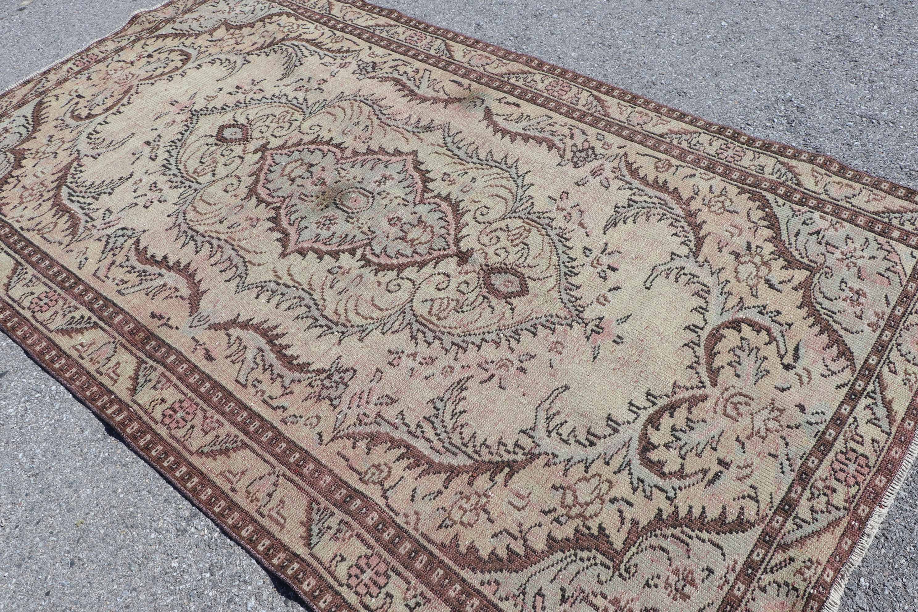 Brown Kitchen Rugs, Turkish Rug, Living Room Rug, Bedroom Rug, Distressed Rug, 5.4x9.1 ft Large Rugs, Wool Rug, Oriental Rugs, Vintage Rug