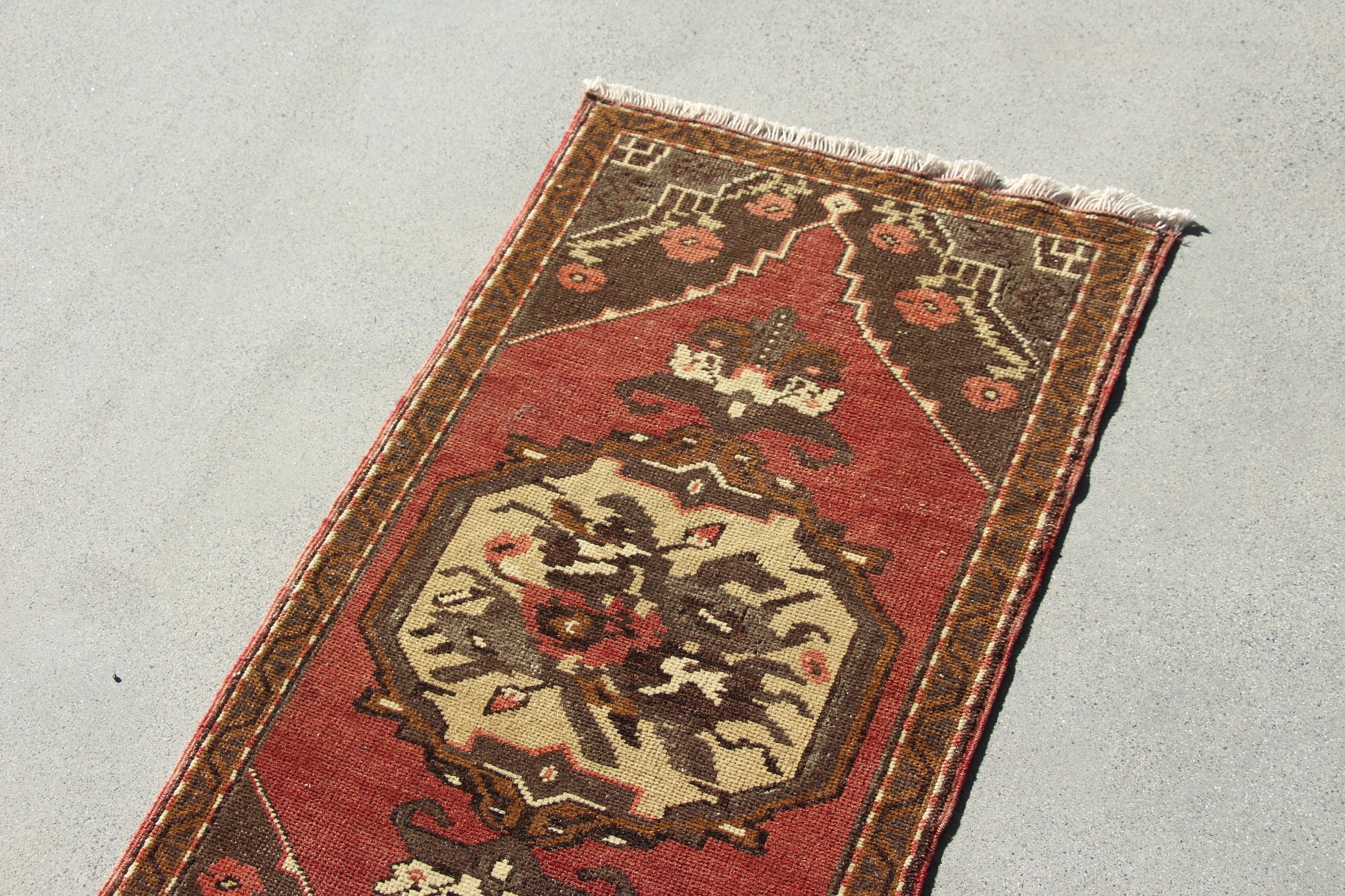 Bathroom Rug, Cool Rug, Vintage Rug, Nursery Rug, Rugs for Wall Hanging, Oriental Rug, Red Floor Rug, 1.7x3.1 ft Small Rug, Turkish Rug