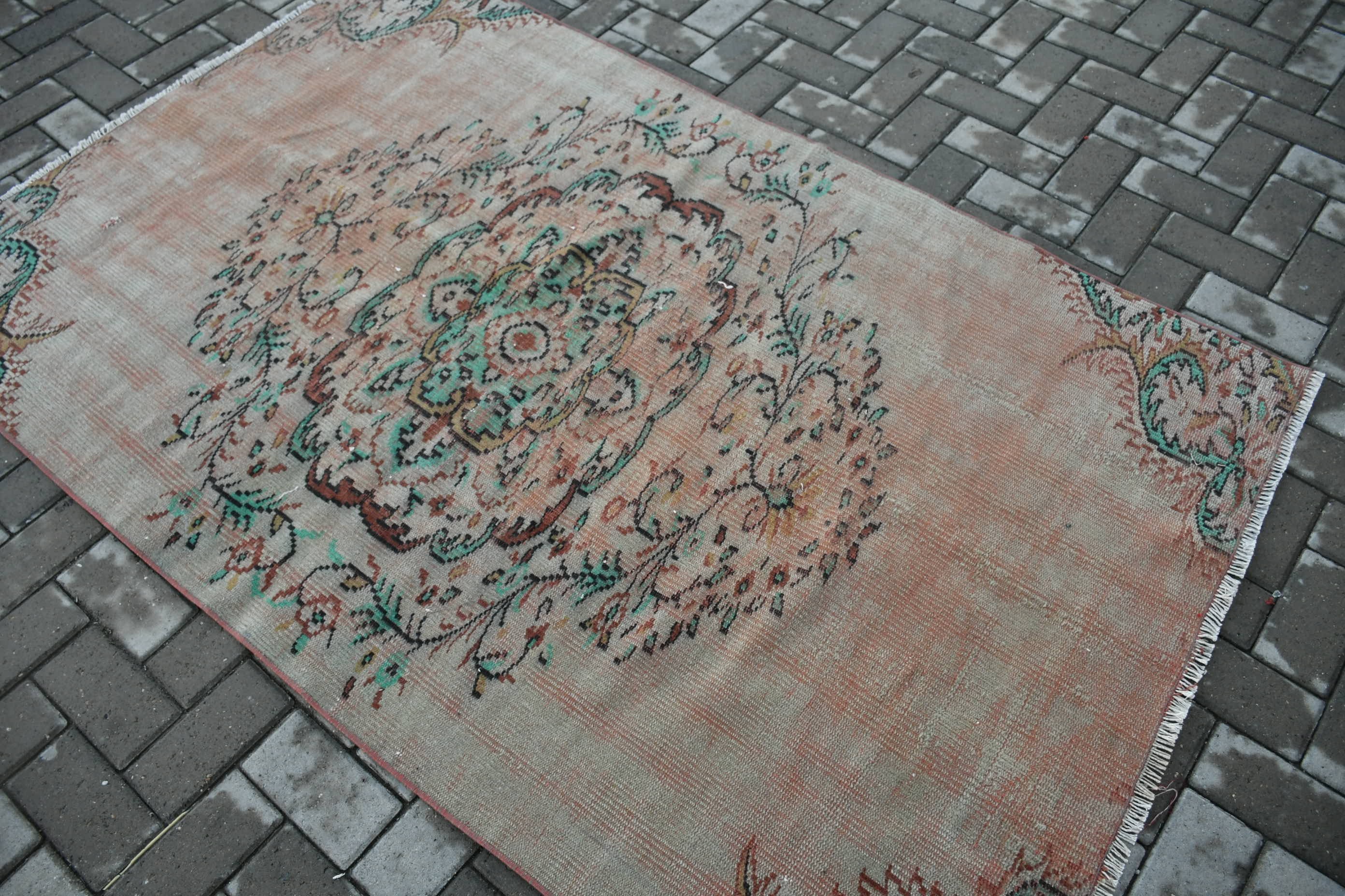 Oriental Rug, Art Rug, Floor Rug, Home Decor Rug, Vintage Rug, Rugs for Living Room, 4.2x6.8 ft Area Rug, Turkish Rug, Green Anatolian Rugs