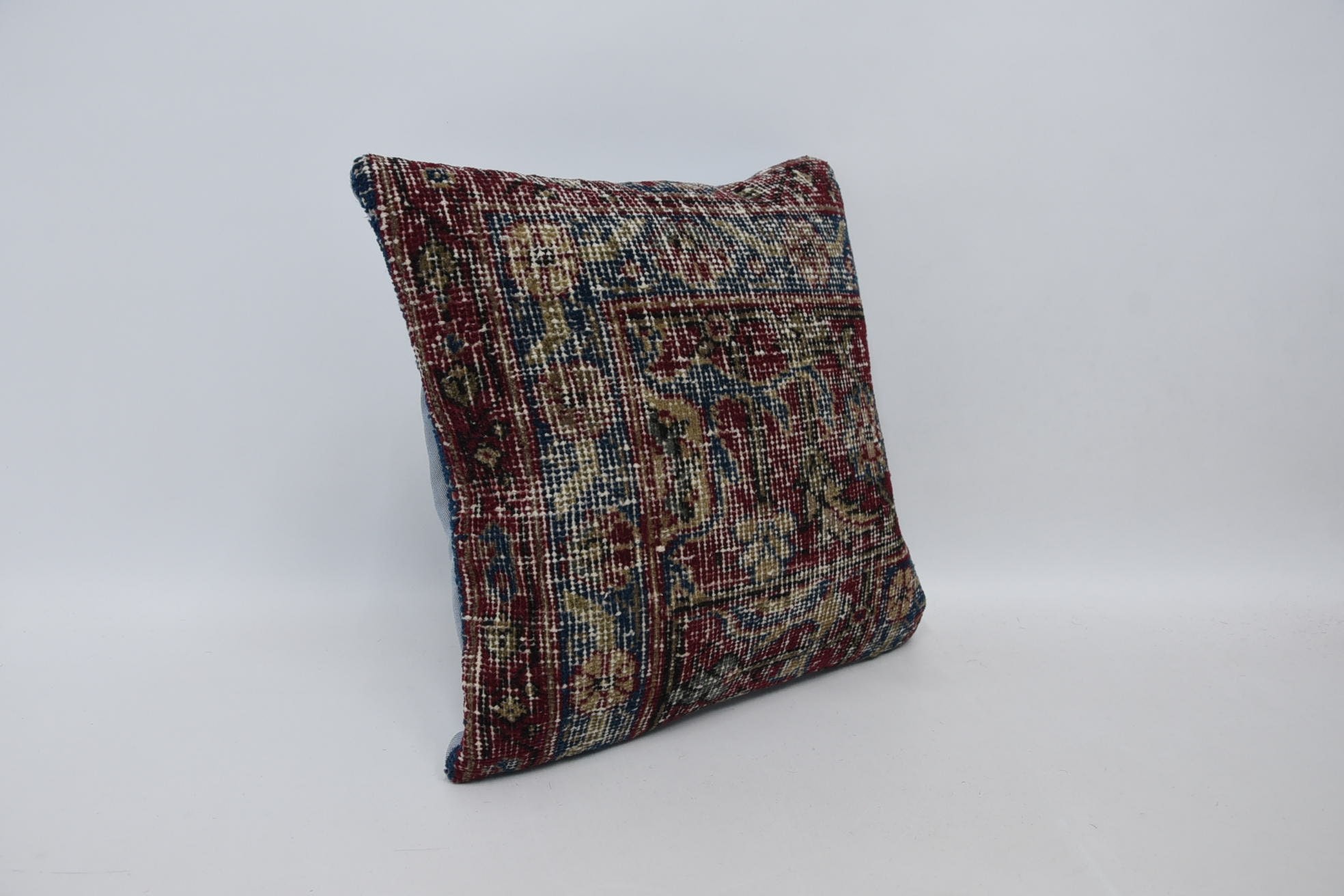 Hediye Yastık, Desenli Kırlent Kılıfı, İç Tasarım Yastık, Kilim Yastık, Özel Yastık, 16"x16" Kırmızı Kırlent Kılıfı, Anadolu Yastık