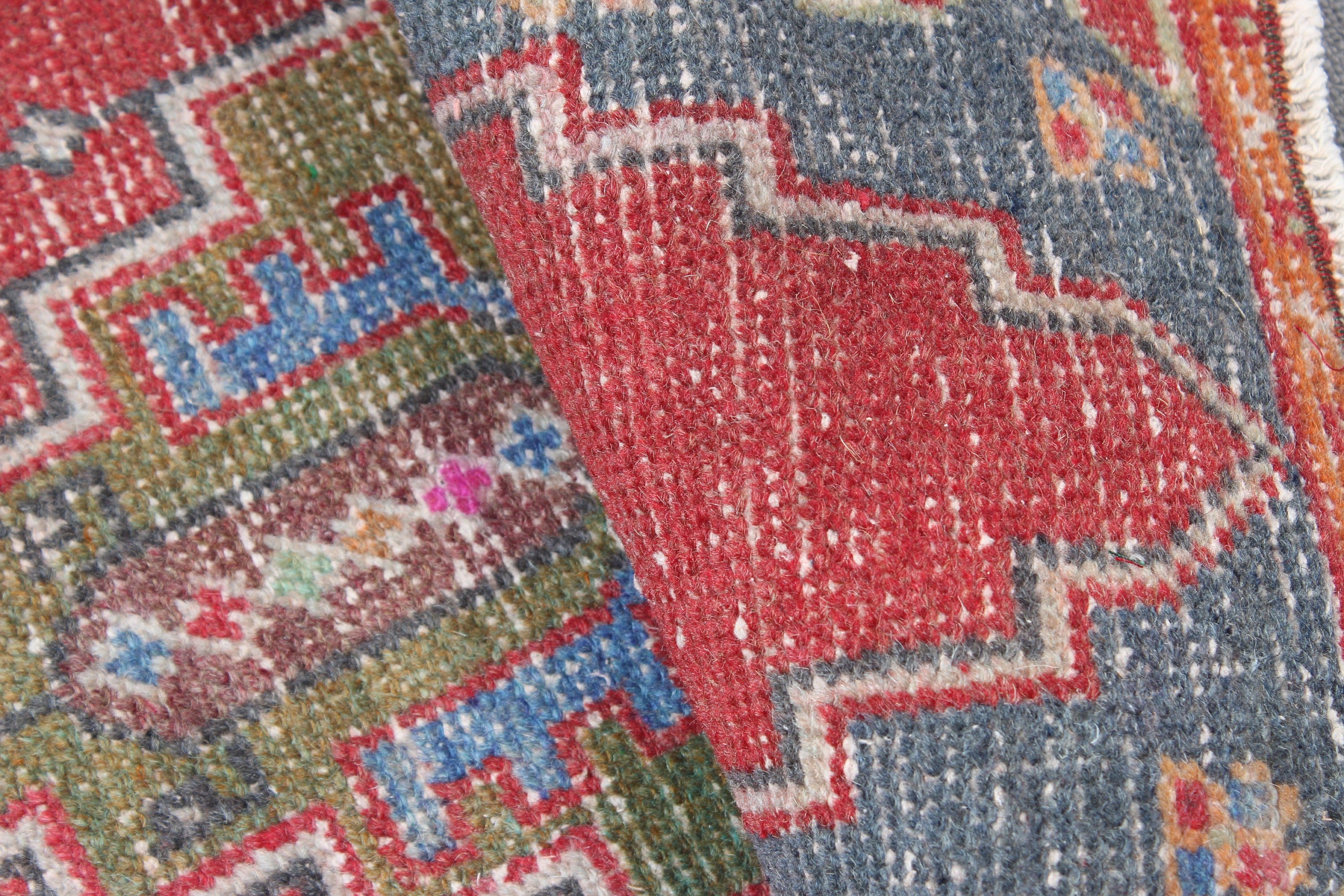 1.5x3.3 ft Small Rug, Oushak Rug, Turkish Rugs, Bedroom Rug, Red Neutral Rug, Aztec Rug, Vintage Rugs, Nursery Rugs