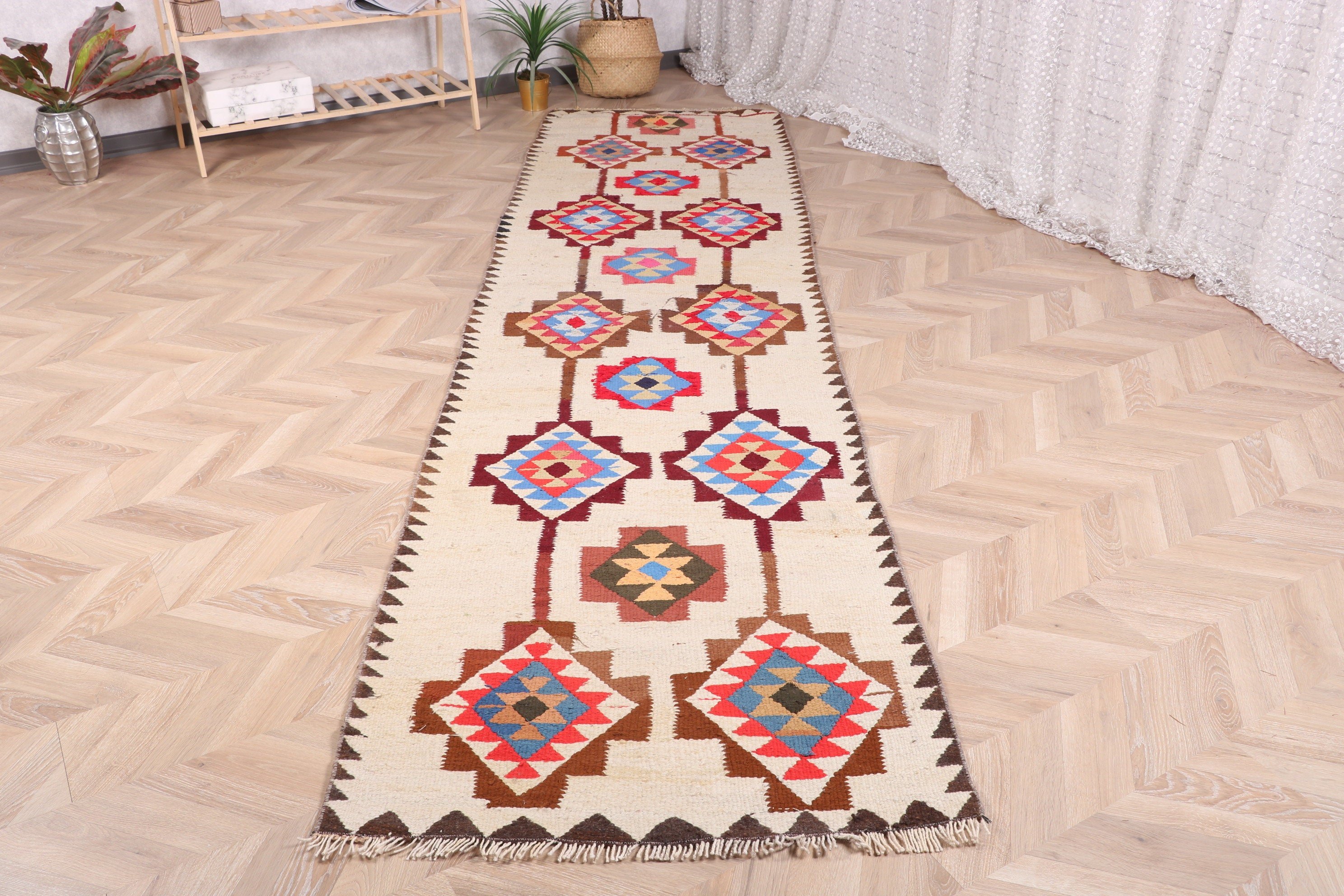 Bej Mutfak Halıları, Türk Halısı, Vintage Halı, Koridor Halısı, Modern Halılar, Uzun Yolluk Halısı, Oryantal Halı, Havalı Halı, 3,1x11,7 ft Yolluk Halıları