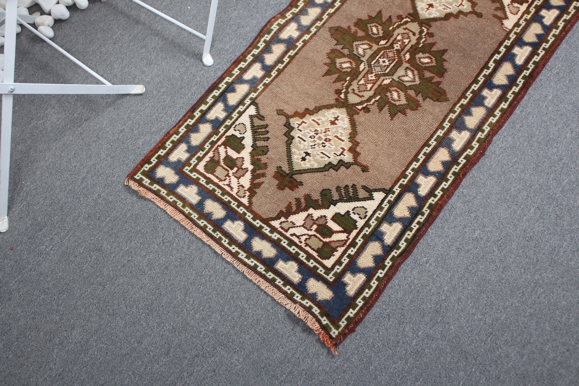 Floor Rug, Vintage Rugs, Cool Rugs, Rugs for Bath, 1.9x3.5 ft Small Rug, Brown Home Decor Rugs, Entry Rug, Turkish Rugs, Bedroom Rug