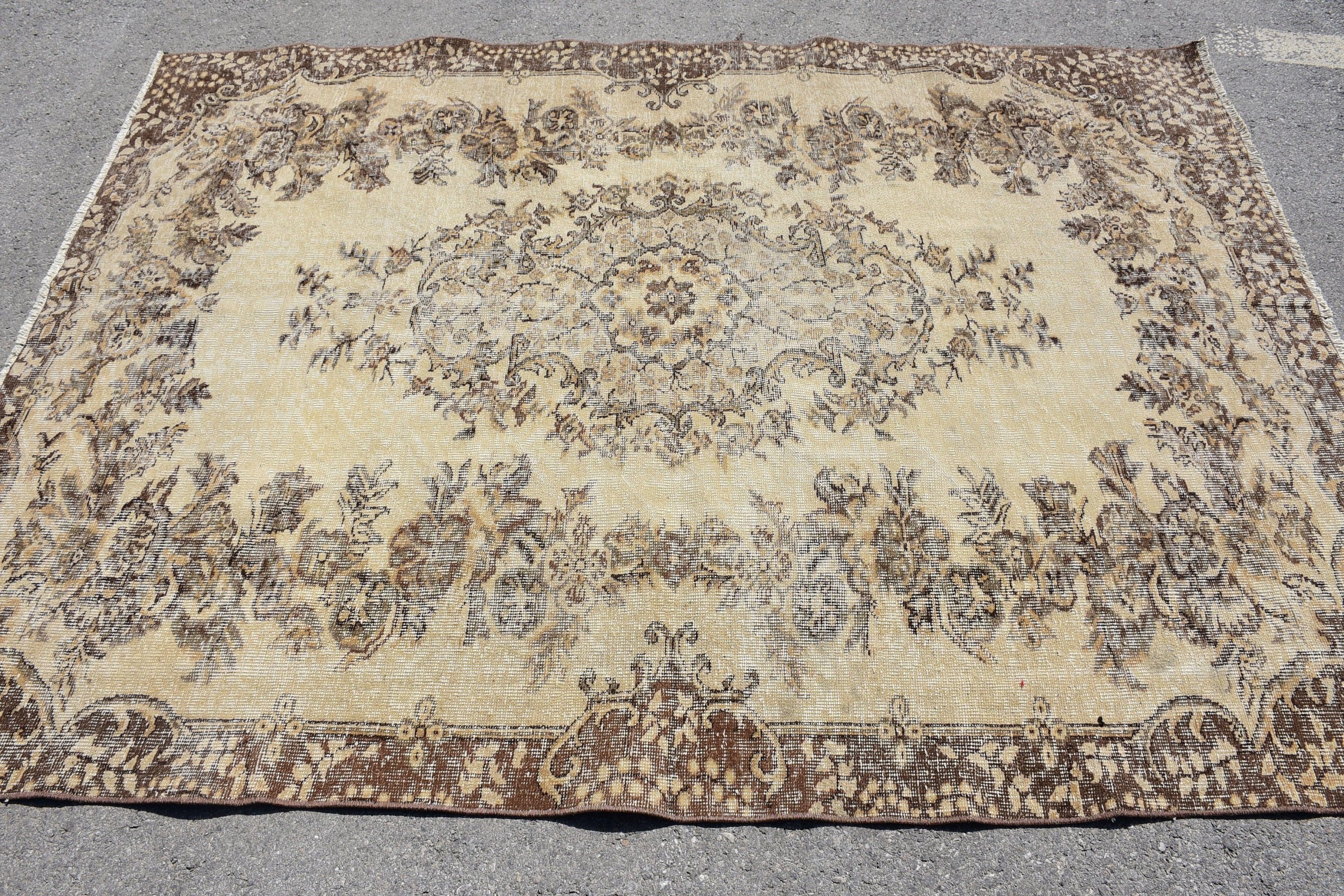 Vintage Halı, Oturma Odası Halısı, El Yapımı Halı, Yer Halıları, Salon Halıları, Türk Halısı, Antika Halı, Yemek Odası Halısı, 5.5x7.4 ft Büyük Halı