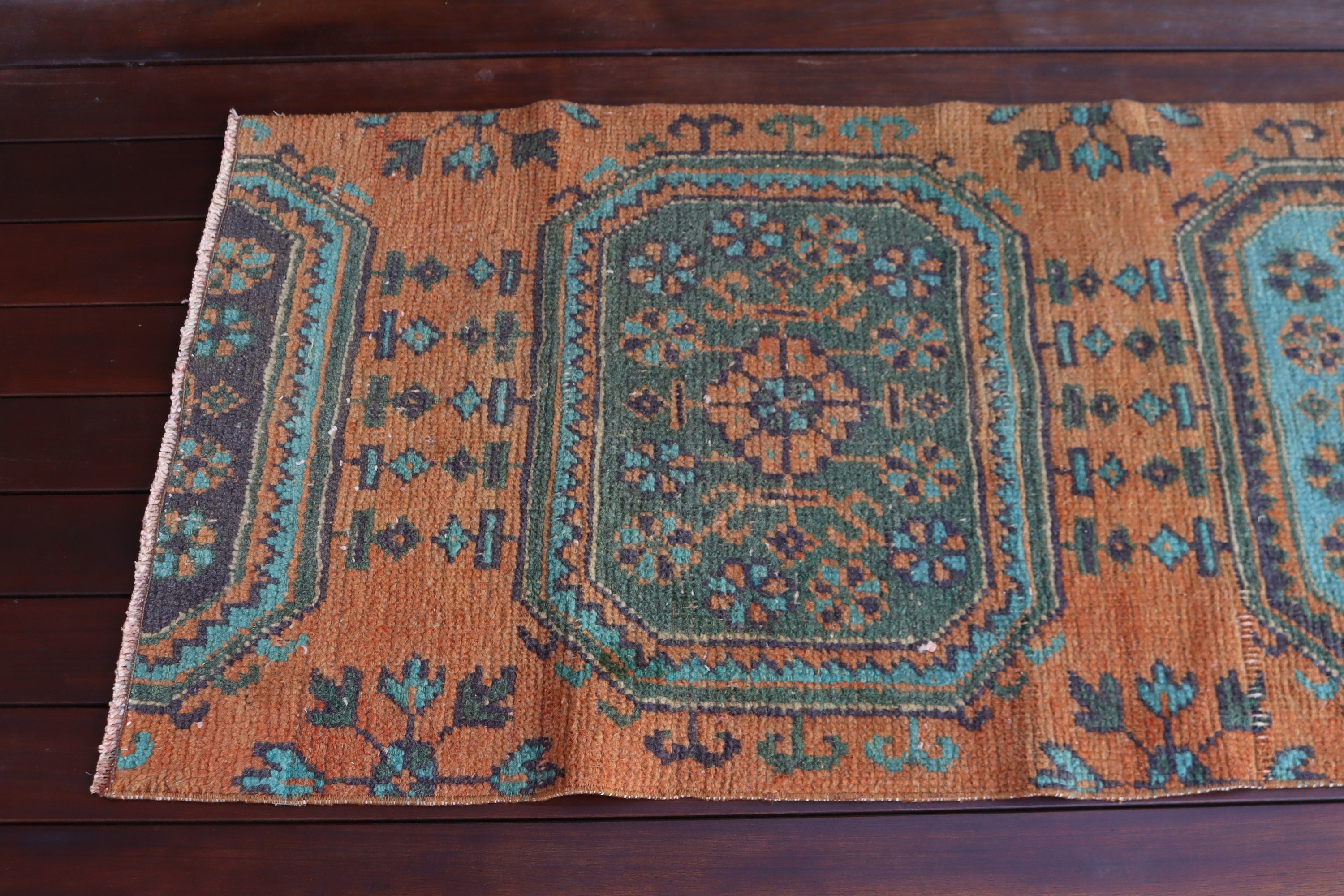 Türk Halıları, Oushak Halısı, Beni Ourain Koşucu Halıları, 2,2x9,3 ft Koşucu Halısı, Nötr Halı, Vintage Halılar, Merdiven Halısı, Turuncu Nötr Halılar