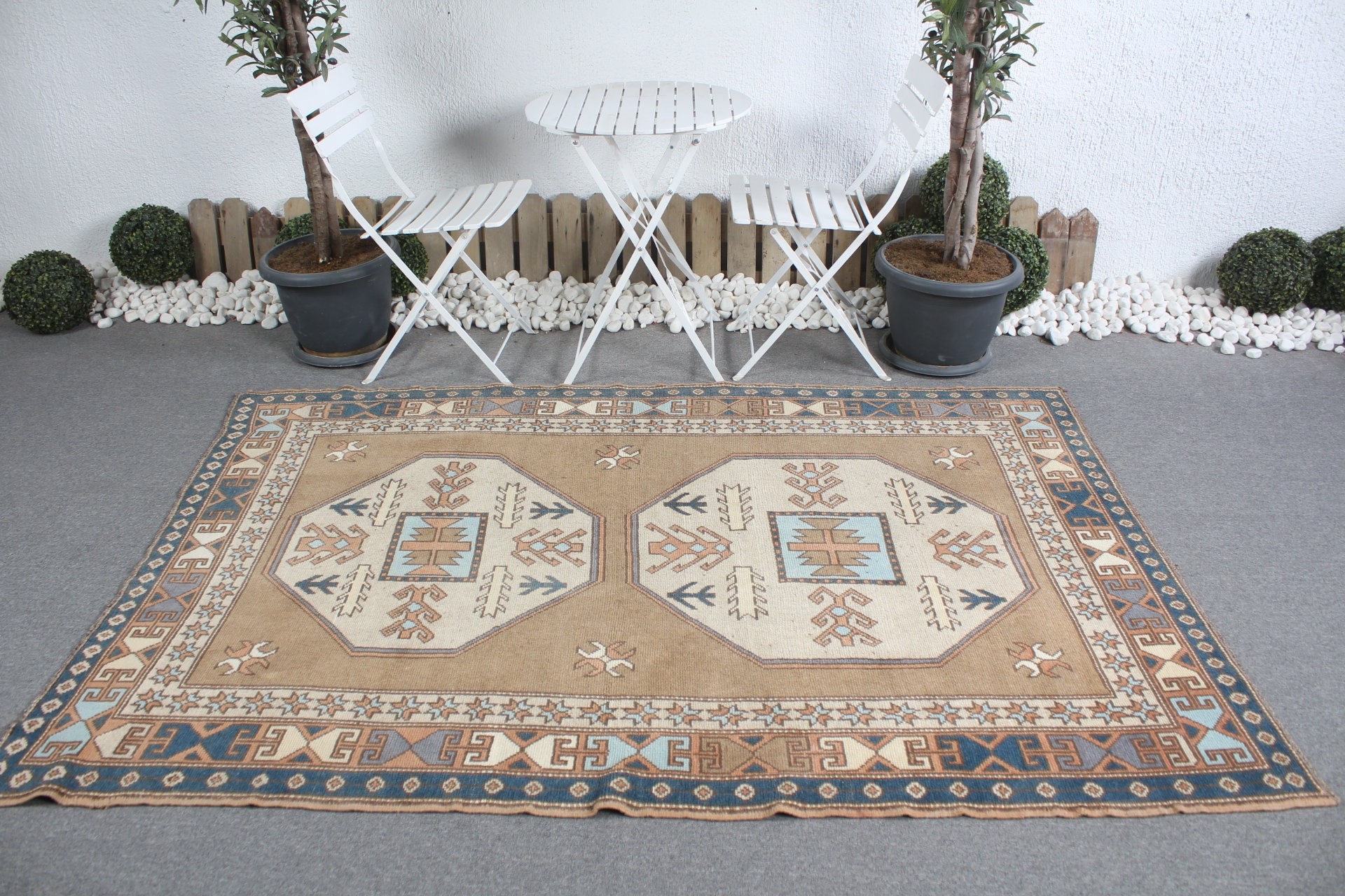 Mutfak Halısı, 5x7,3 ft Alan Halıları, Anadolu Halısı, Vintage Halı, Türk Halıları, Fas Halısı, Boho Bölge Halısı Halıları, Kahverengi Havalı Halılar, Yatak Odası Halısı