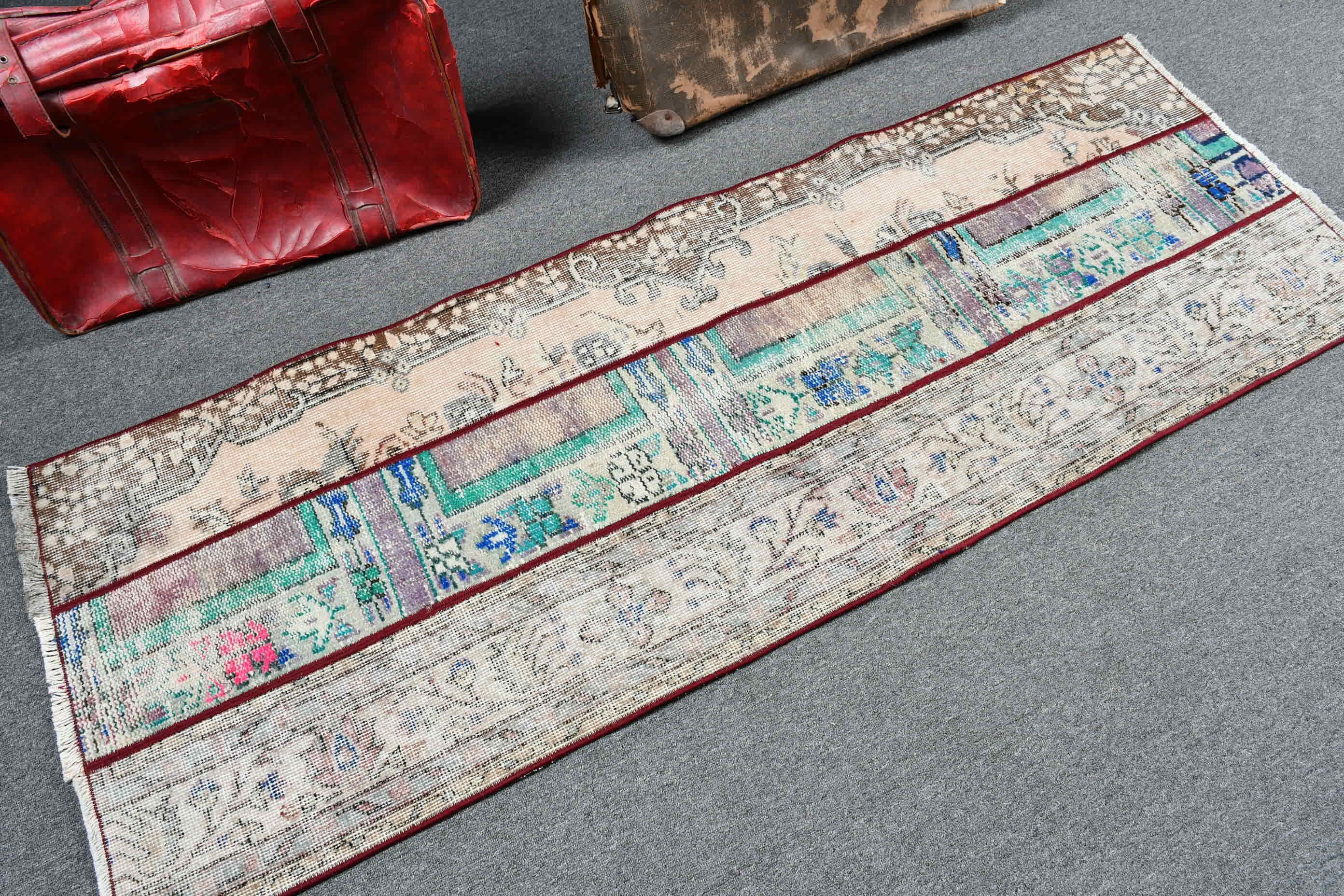 Kitchen Rugs, Vintage Rugs, Dorm Rugs, Green Home Decor Rug, Corridor Rugs, 2.2x6.2 ft Runner Rugs, Oriental Rug, Antique Rugs, Turkish Rug