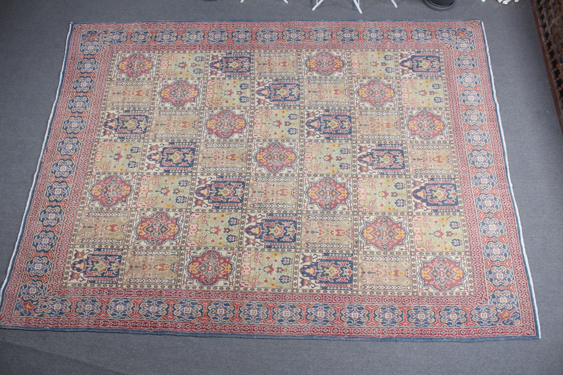 Yün Halılar, Yeşil Soğuk Halı, Ev Dekorasyonu Halısı, Salon Halısı, Türk Halıları, Eklektik Halılar, Yemek Odası Halısı, 8.9x12.4 ft Büyük Boy Halılar, Vintage Halı