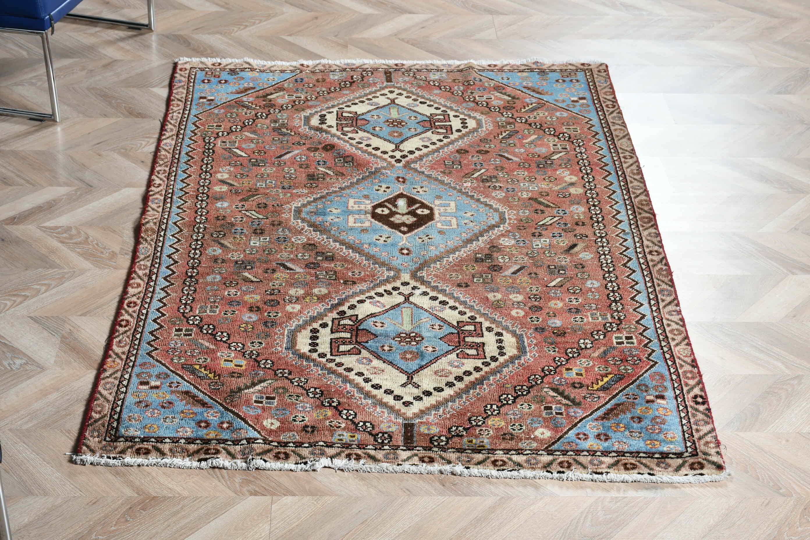 Red Oushak Rug, Vintage Rug, Bedroom Rug, Rugs for Entry, Office Rugs, 3.9x6.1 ft Accent Rug, Entry Rugs, Turkish Rugs, Antique Rug