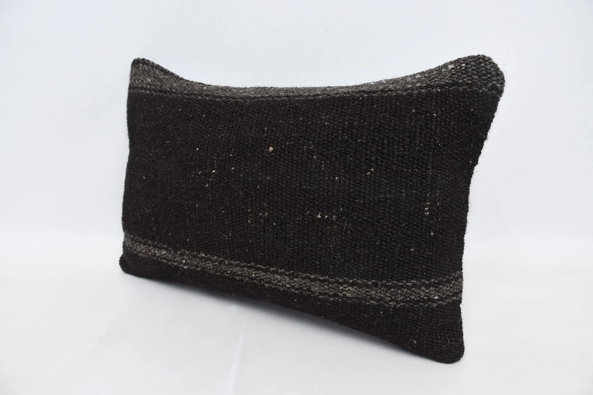 16"x24" Black Pillow Case, Vintage Kilim Throw Pillow, Pillow for Sofa, Boho Pillow Sham Cover, Accent Throw Pillow Cover