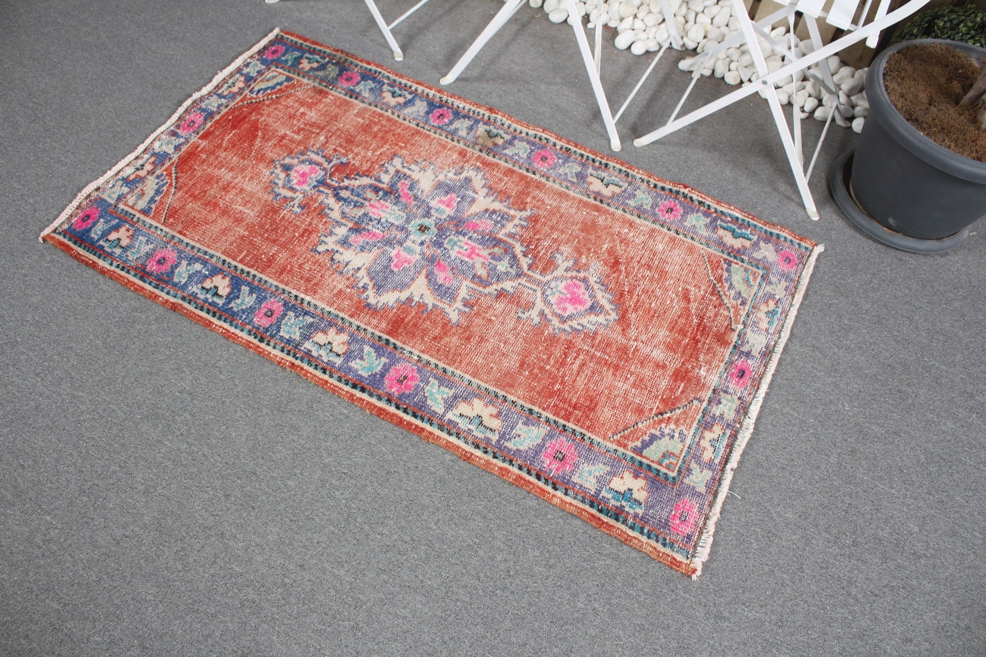 Bedroom Rug, Cool Rug, Red Moroccan Rug, Bathroom Rugs, Turkish Rug, Rugs for Bath, Kitchen Rugs, Vintage Rugs, 2.7x4.3 ft Small Rug