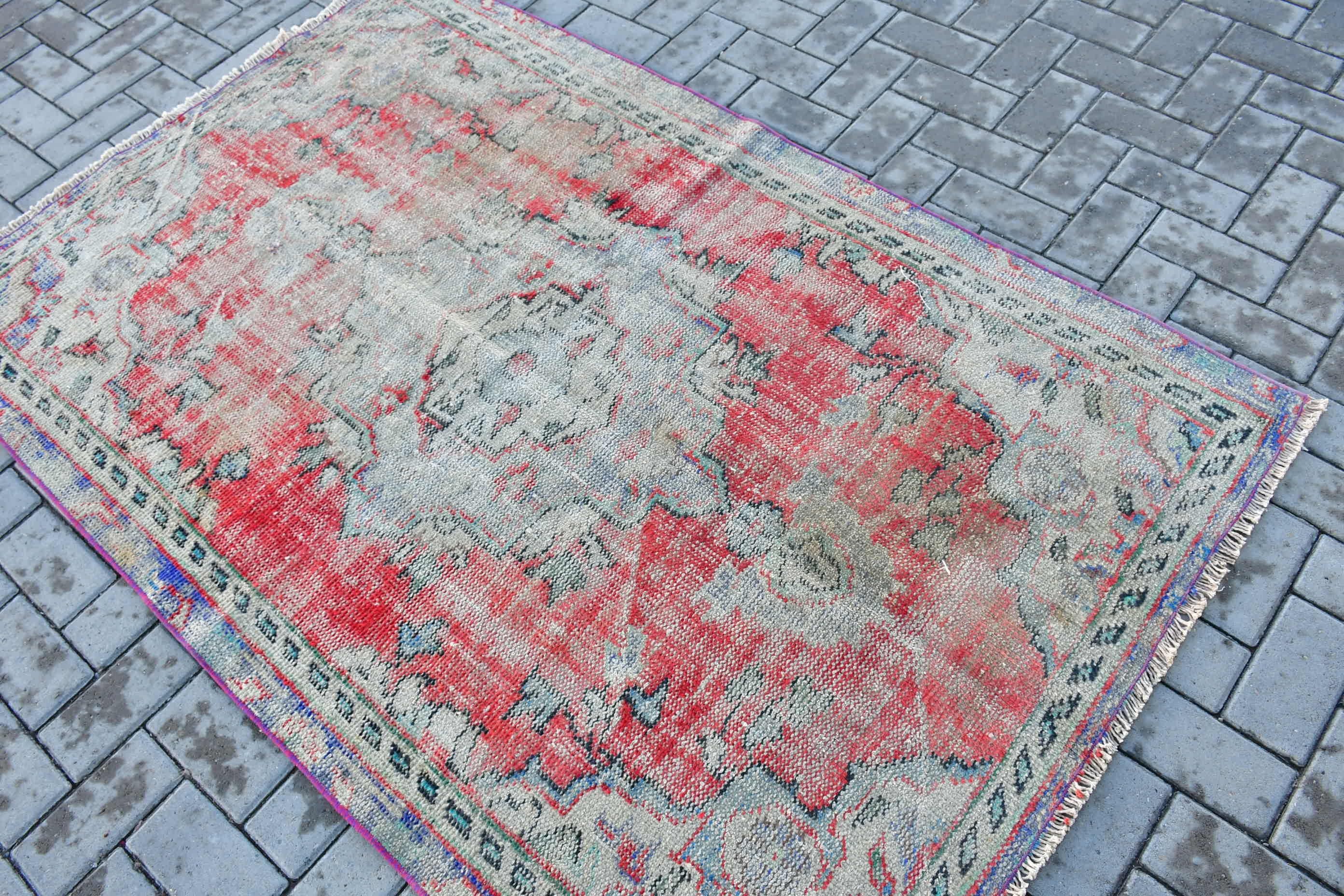 Red Anatolian Rug, Turkish Rug, Antique Rugs, Handwoven Rug, 4x6.1 ft Area Rugs, Home Decor Rug, Vintage Rug, Dining Room Rugs, Indoor Rug