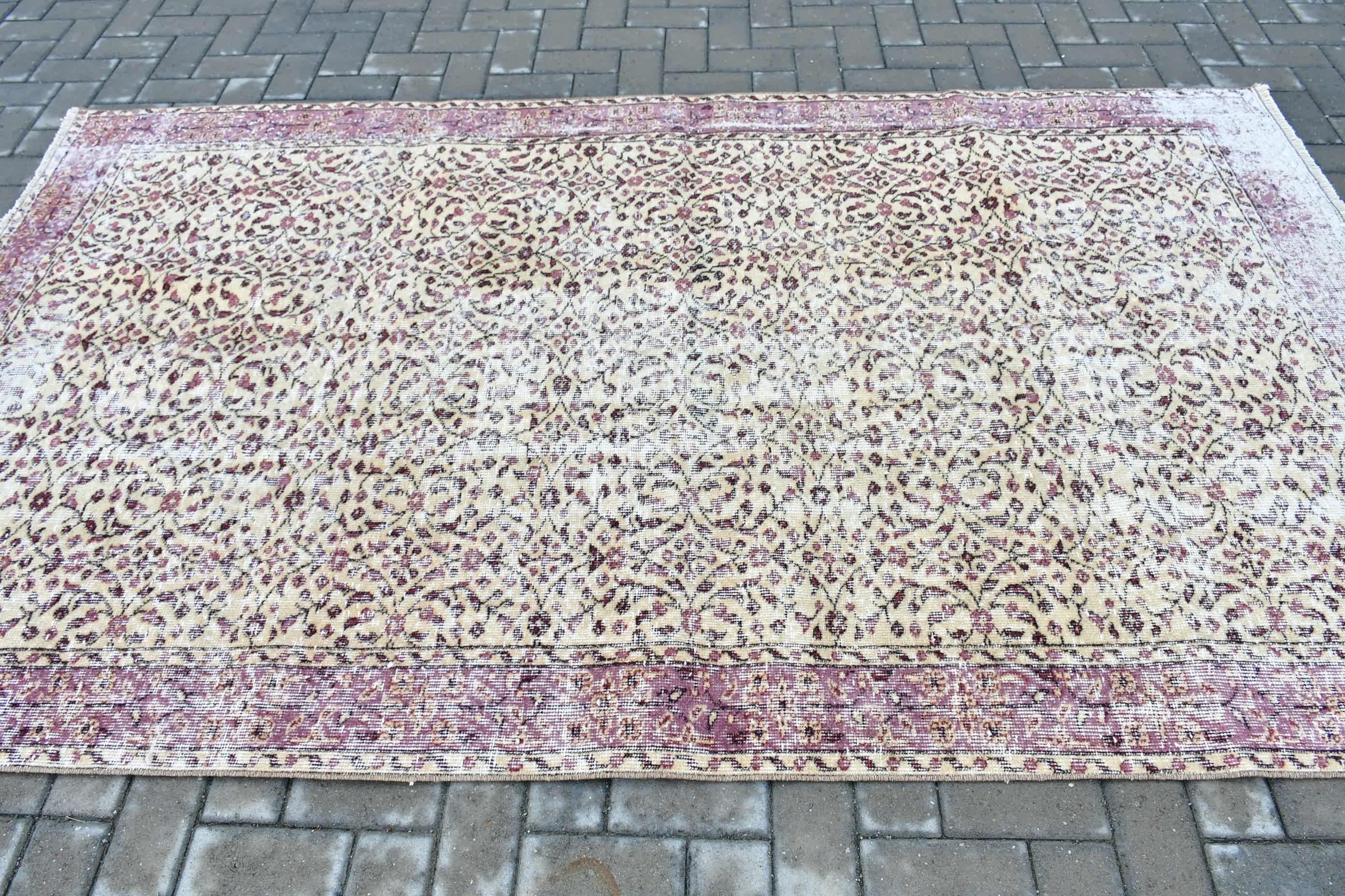 Türk Halısı, 5.1x8.7 ft Büyük Halılar, Ev Dekorasyonu Halısı, Yatak Odası Halıları, Oturma Odası Halısı, Ofis Halısı, Vintage Halı, Bej Anadolu Halısı, Salon Halıları