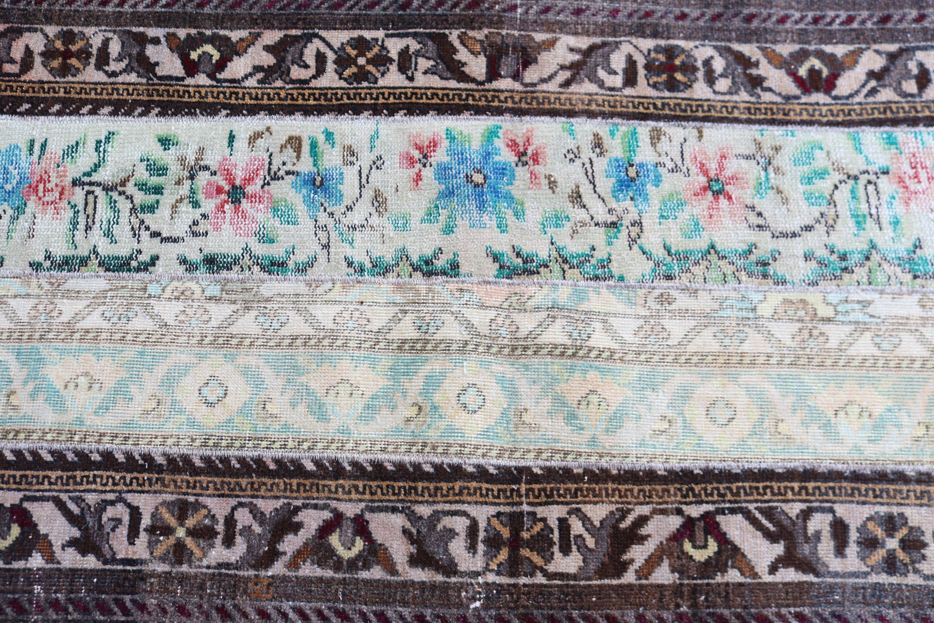 Vintage Halı, Lüks Halı, Yeşil Ev Dekorasyonu Halıları, Türk Halısı, Koridor Halısı, Koridor Halısı, 2.6x7.4 ft Runner Halısı, Organik Halılar