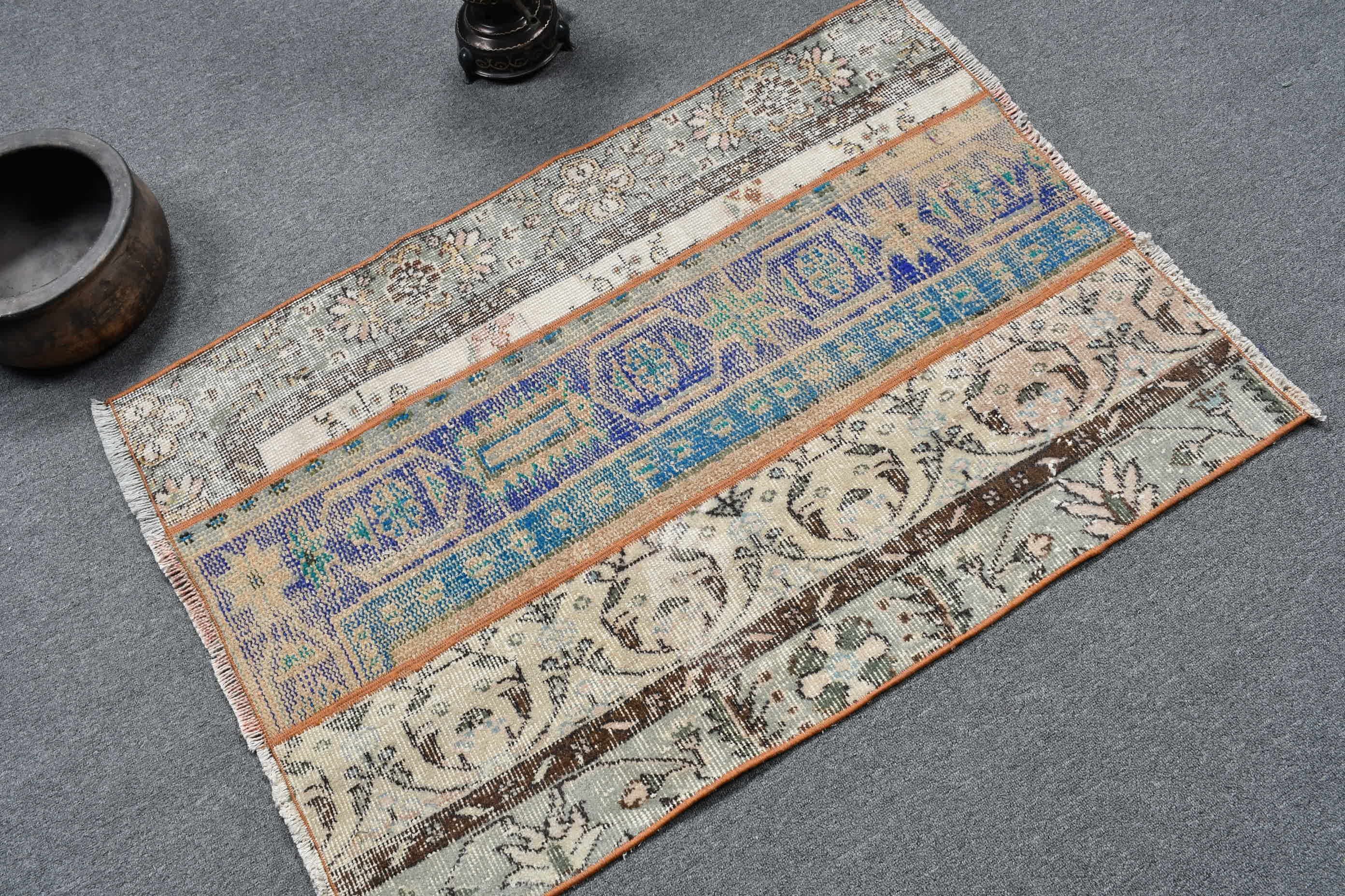 Moroccan Rug, Vintage Rugs, Turkish Rug, Floor Rugs, Pale Rug, Rugs for Wall Hanging, 2.6x3.8 ft Small Rug, Brown Floor Rugs, Bathroom Rug