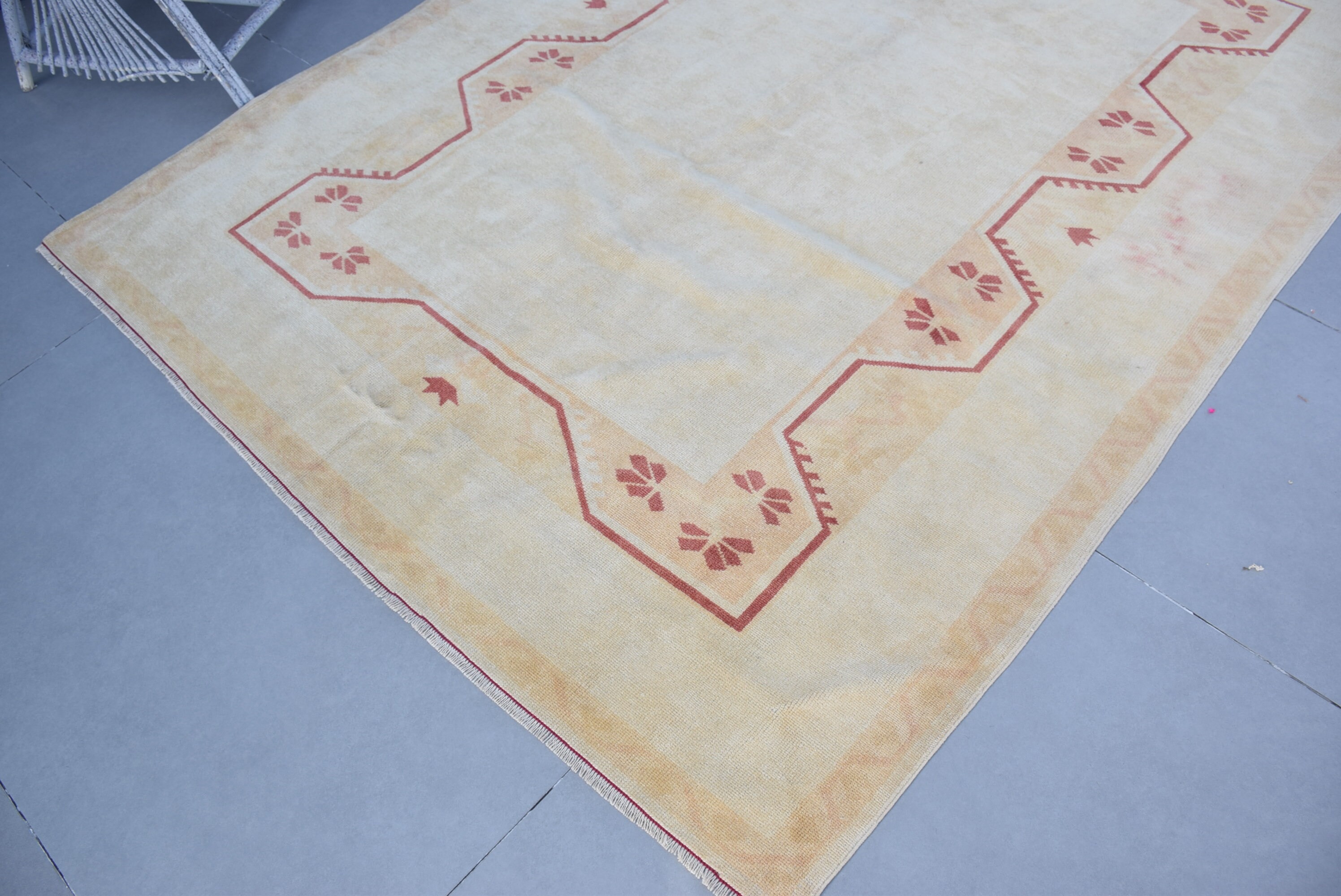 Living Room Rug, Vintage Rugs, Pale Rug, Turkish Rug, 5.9x7.9 ft Large Rug, Yellow Cool Rug, Antique Rug, Old Rug, Salon Rug, Oriental Rugs