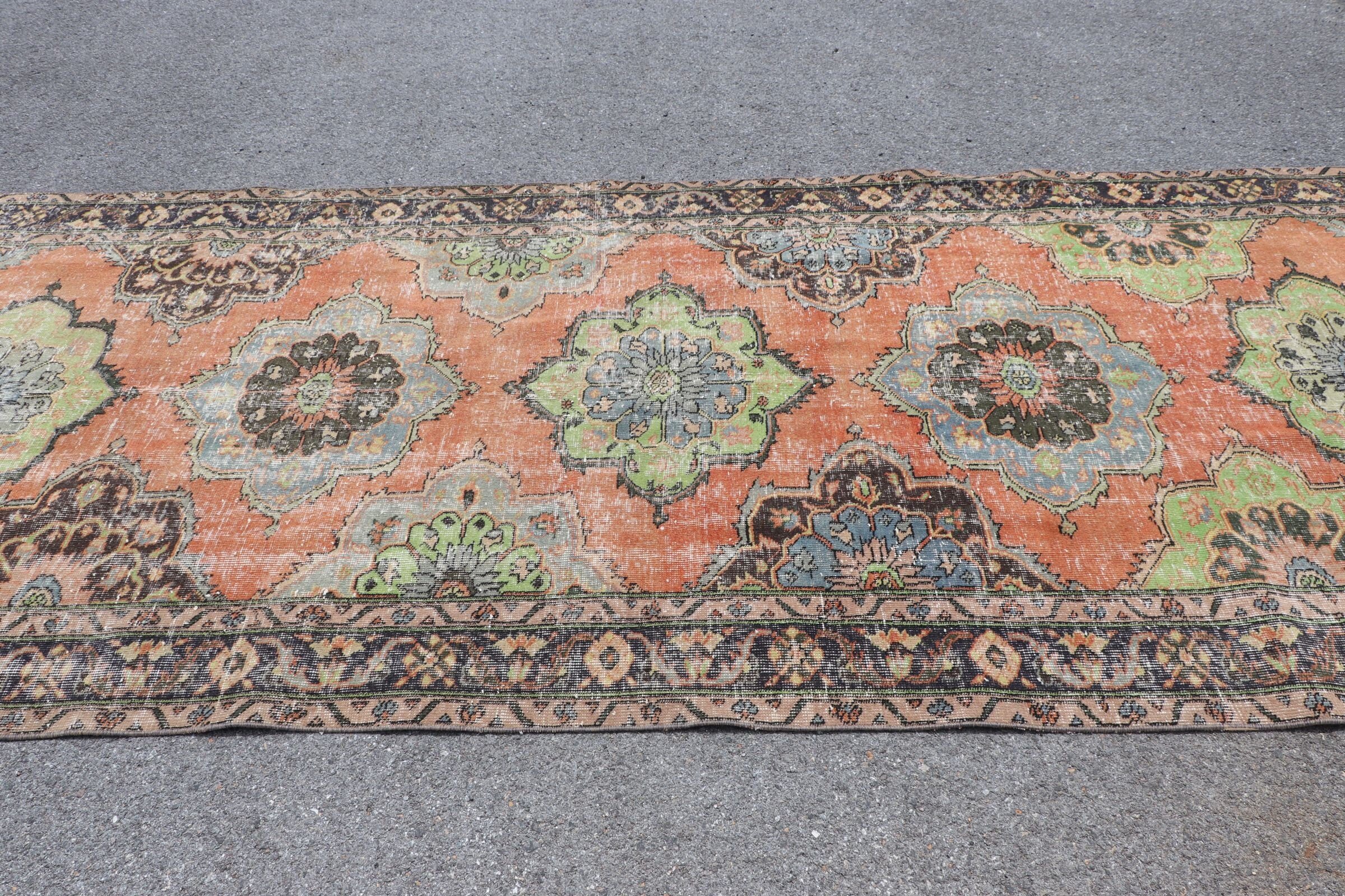 4.9x12.2 ft Large Rugs, Antique Rug, Orange Floor Rug, Turkish Rug, Bedroom Rug, Vintage Rug, Outdoor Rug, Dining Room Rug