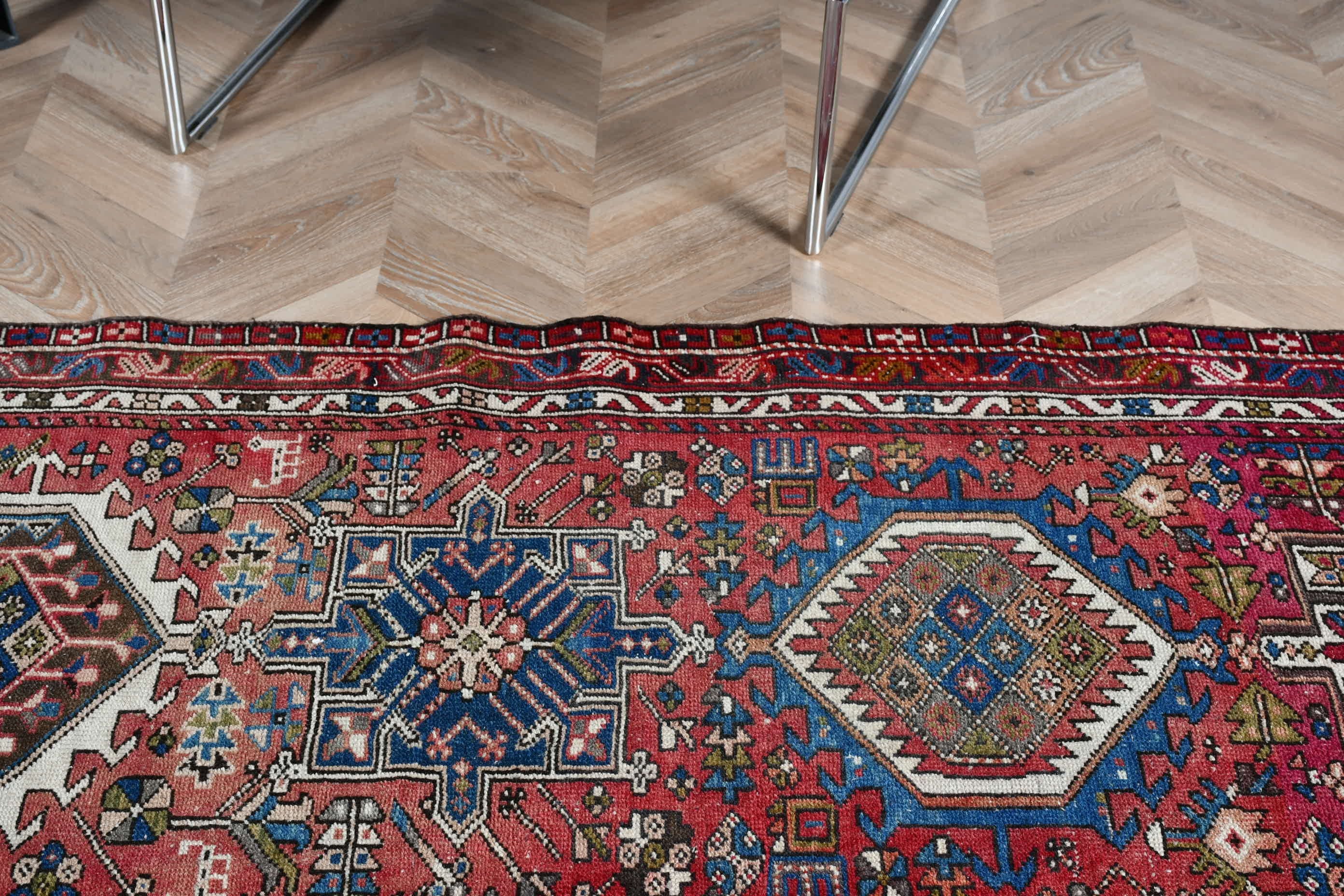 Vintage Halılar, Dış Mekan Halısı, Koridor Halısı, Oushak Halısı, Kırmızı 3.1x12.7 ft Runner Halısı, Koridor Halıları, Türk Halısı