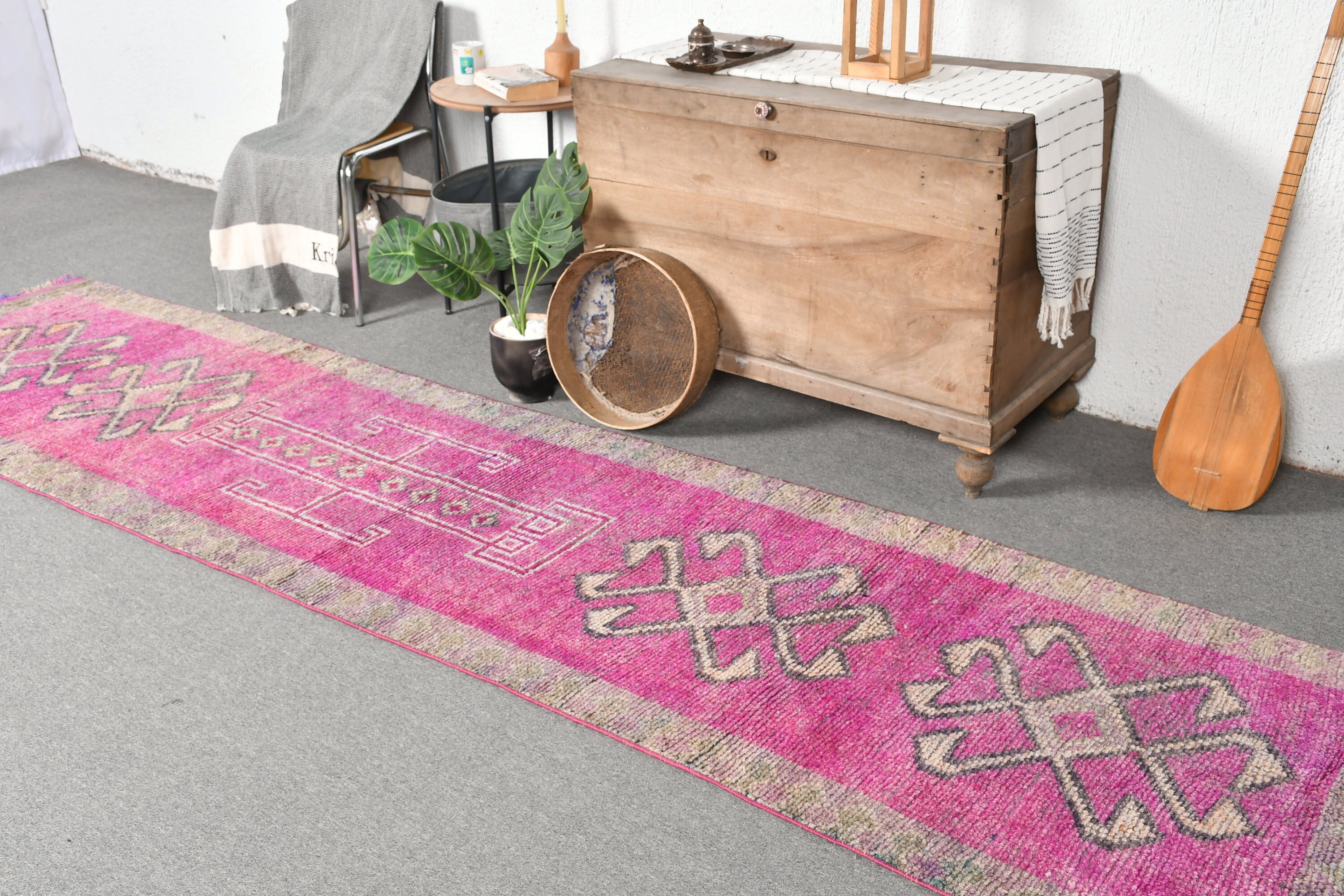 Bedroom Rug, Vintage Rugs, Purple Bedroom Rugs, Kitchen Rug, Floor Rugs, 2.8x11.9 ft Runner Rug, Muted Rugs, Turkish Rug, Rugs for Stair