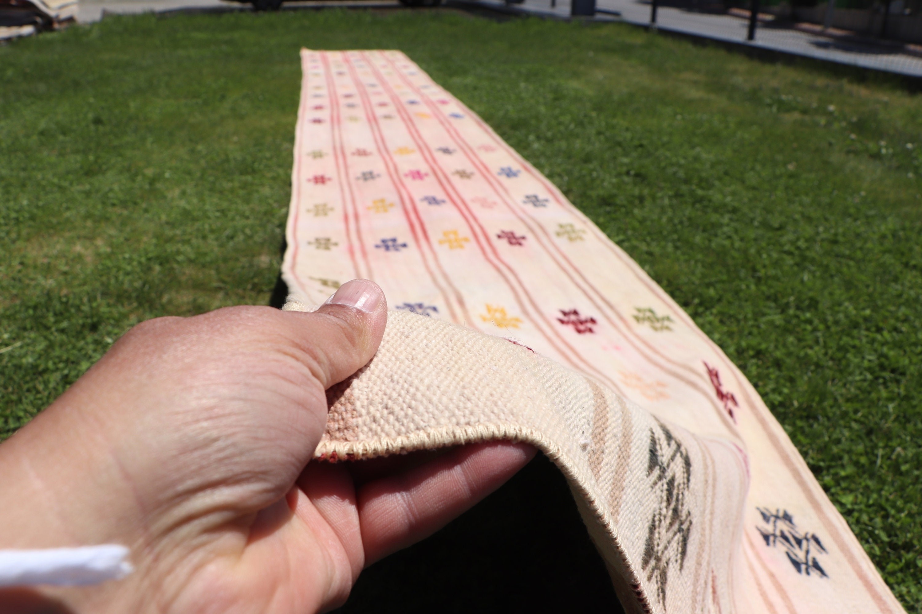 Luxury Rugs, Beige Statement Rug, Turkish Rugs, Bedroom Rugs, 2.5x19.3 ft Runner Rugs, Kitchen Rug, Kilim, Vintage Runner Rug, Vintage Rugs