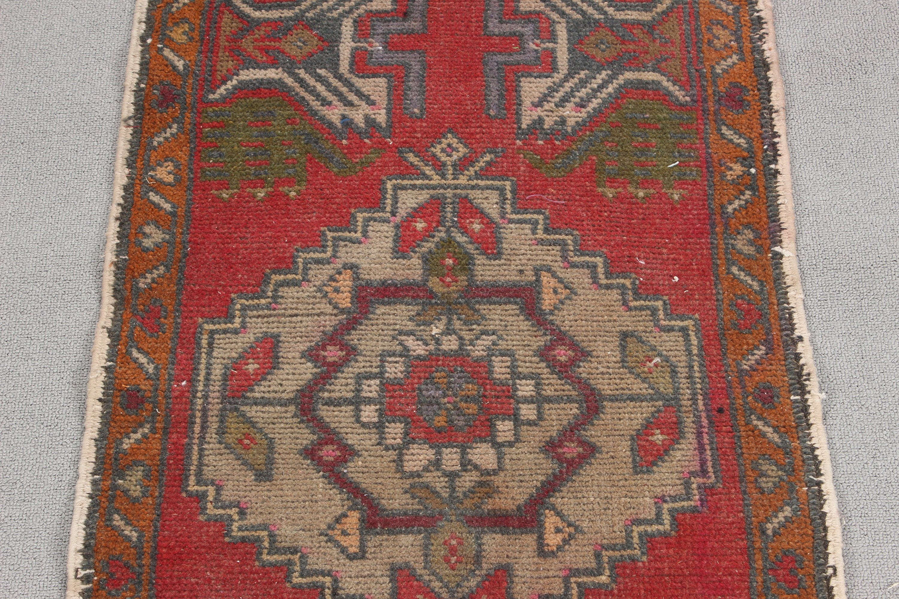 Kırmızı El Dokuma Halılar, 1.8x3.3 ft Küçük Halı, Ev Dekorasyonu Halıları, Mutfak Halısı, Açıklama Halısı, Vintage Halılar, Banyo Halıları, Etnik Halı, Türk Halısı