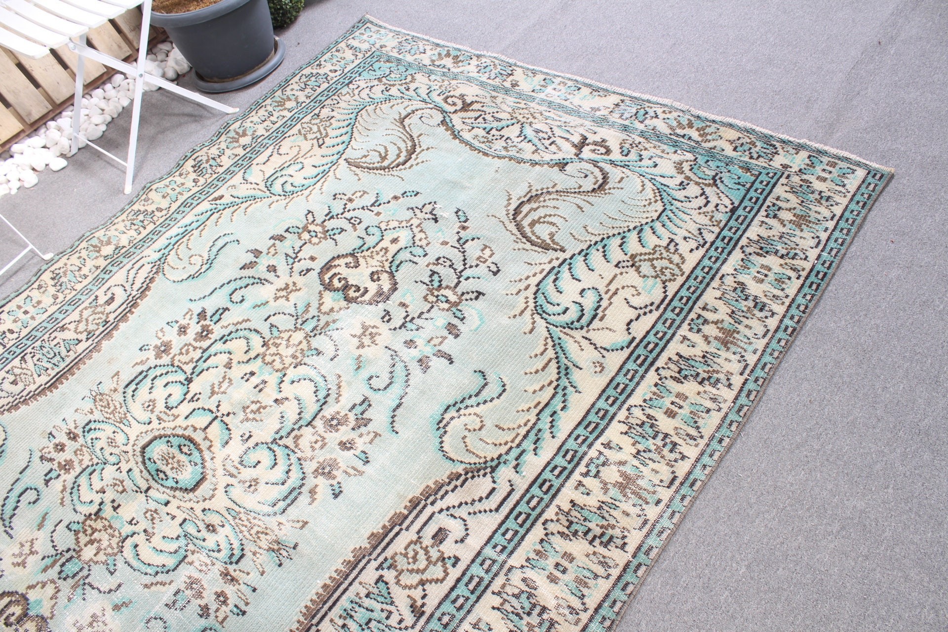 Vintage Halı, Aztek Halısı, Yatak Odası Halıları, Türk Halısı, Salon Halıları, Yeşil Mutfak Halıları, 5.7x9.2 ft Büyük Halı, Yemek Odası Halısı