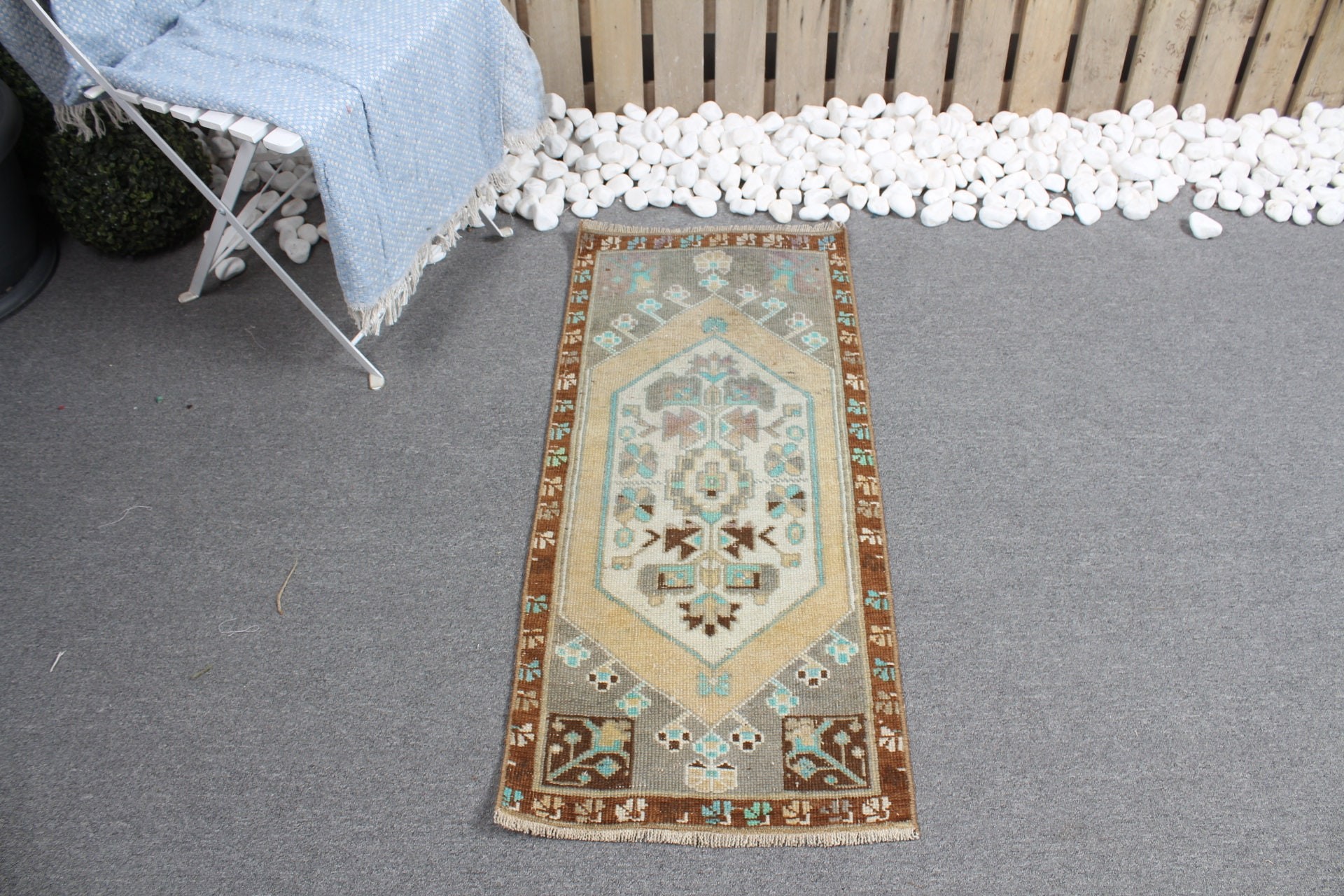 Turkish Rug, Bath Rug, Vintage Rug, Wall Hanging Rugs, Eclectic Rugs, Floor Rug, Green  1.6x3.4 ft Small Rug