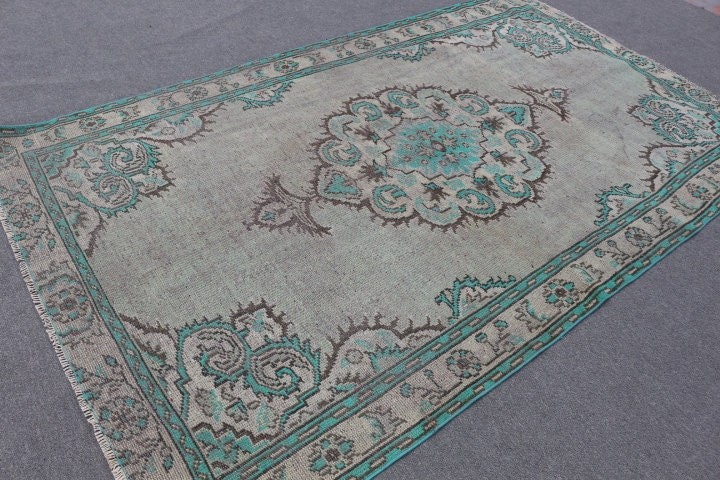 Vintage Rugs, 5.3x9 ft Large Rug, Old Rug, Turkish Rug, Green Bedroom Rug, Cool Rug, Dining Room Rug, Turkey Rugs, Salon Rug