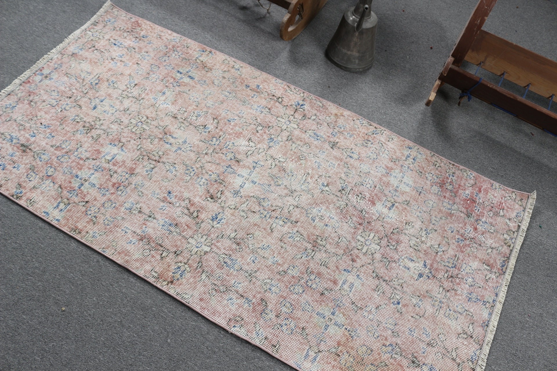 Nursery Rug, 3x5.8 ft Accent Rug, Boho Rug, Rugs for Nursery, Entry Rugs, Antique Rug, Turkish Rugs, Vintage Rug, Pink Wool Rug, Wool Rug