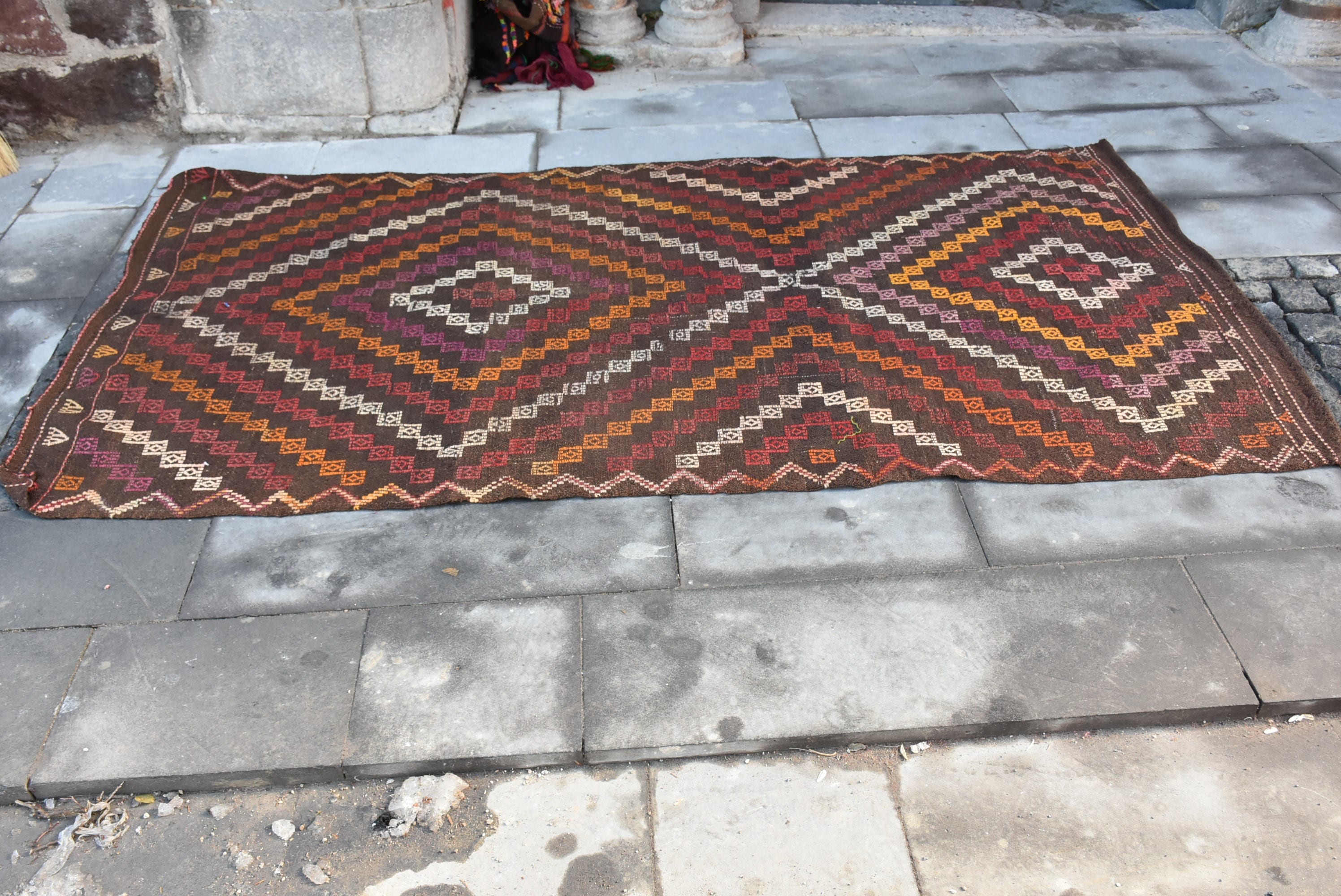 Kilim, Vintage Halı, Mutfak Halısı, Anadolu Halıları, 4,5x8,2 ft Alan Halıları, Doğal Halı, Türk Halısı, Yer Halıları, Yer Halısı, Kırmızı Yer Halısı