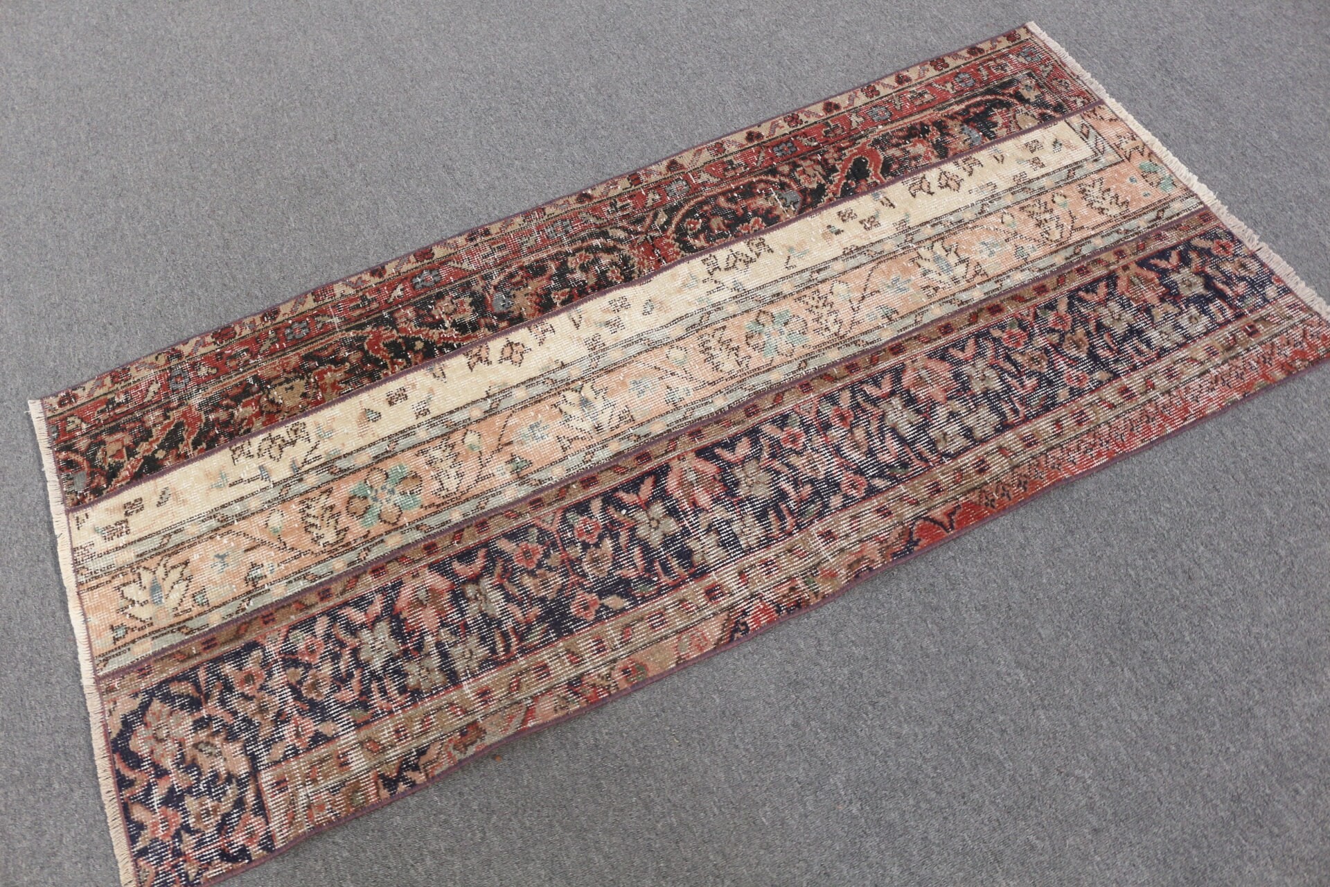 Soluk Halılar, Oushak Halısı, Bej Mutfak Halıları, 2,5x5,4 ft Küçük Halı, Türk Halıları, Anadolu Halısı, Yatak Odası Halısı, Vintage Halılar, Duvara Asılı Halılar