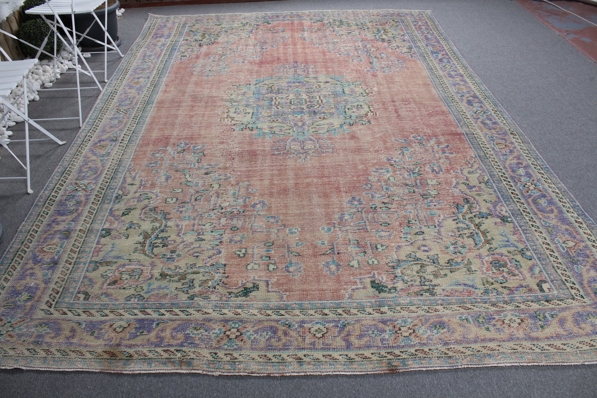 Fas Halıları, Türk Halısı, Sanat Halısı, Salon Halıları, Mutfak Halısı, Vintage Halı, 8x11.2 ft Büyük Boy Halı, Yemek Odası Halıları, Mor Yatak Odası Halıları