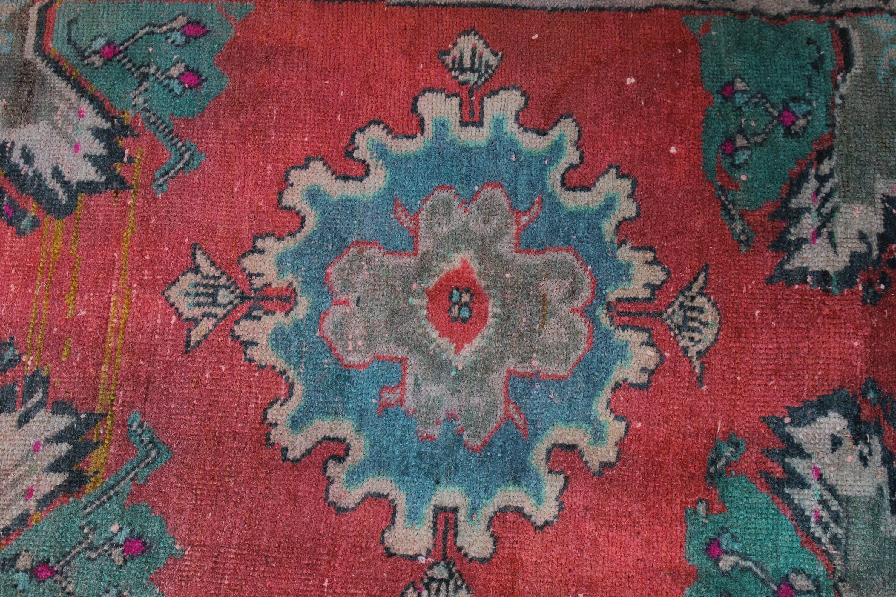 Oushak Halıları, Mutfak Halısı, El Dokuma Halıları, Küçük Vintage Halılar, Vintage Halı, Pembe Ev Dekor Halıları, 1.5x3.6 ft Küçük Halı, Türk Halıları