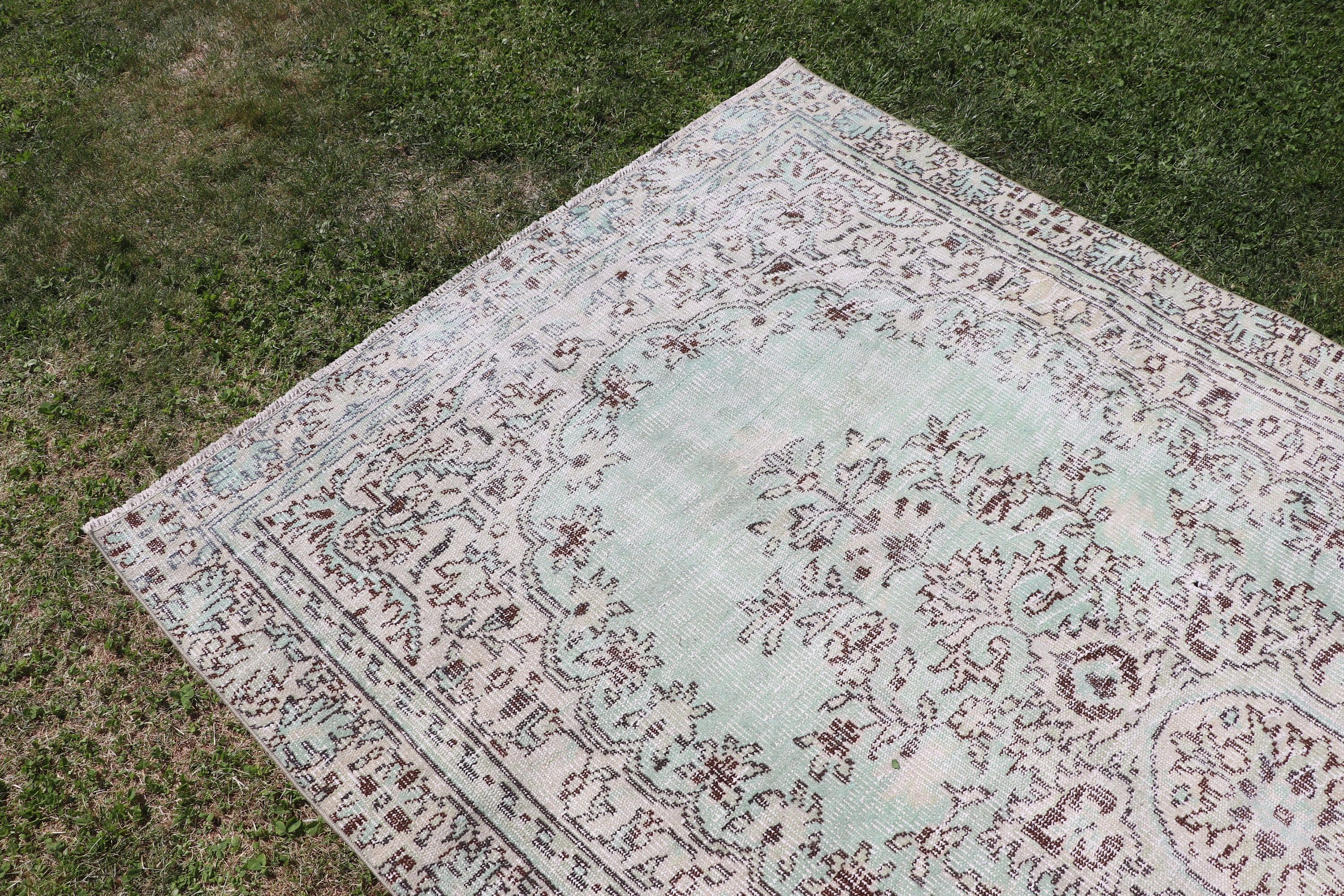 Boho Halı, Büyük Vintage Halılar, Yeşil Lüks Halı, Türk Halısı, Anadolu Halısı, 4.9x8.6 ft Büyük Halılar, Yemek Odası Halıları, Vintage Halı, Yün Halılar