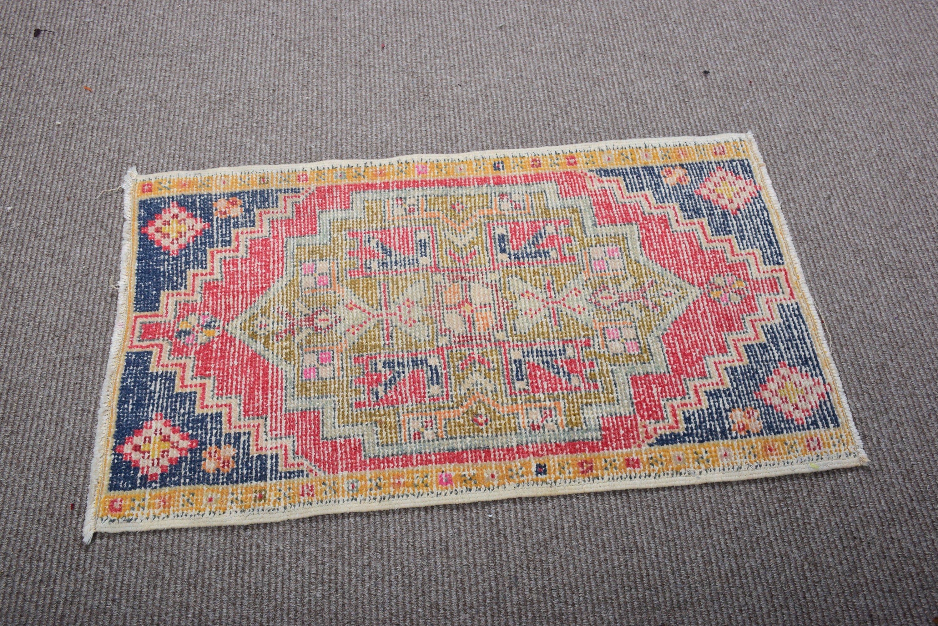 Küçük Alan Halısı, Yün Banyo Paspası Halısı, 1.9x3.2 ft Küçük Halılar, Türk Halıları, Lüks Halı, Vintage Halılar, Mavi Oryantal Halı, Kapı Paspası Halısı, Boho Halısı