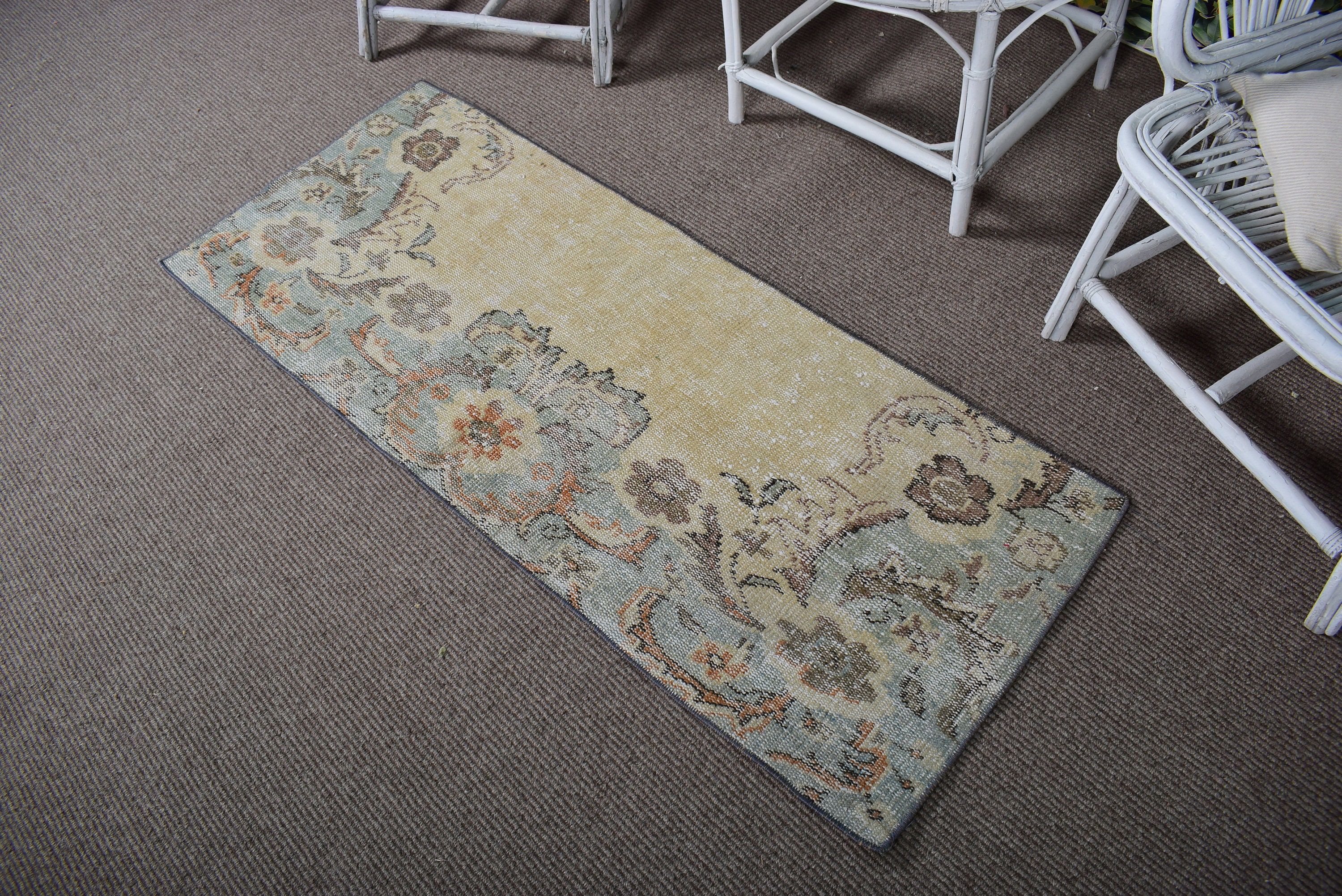 Vintage Rugs, Turkey Rugs, 2x5.1 ft Runner Rugs, Home Decor Rug, Hallway Rugs, Stair Rug, Beige Boho Rugs, Turkish Rugs