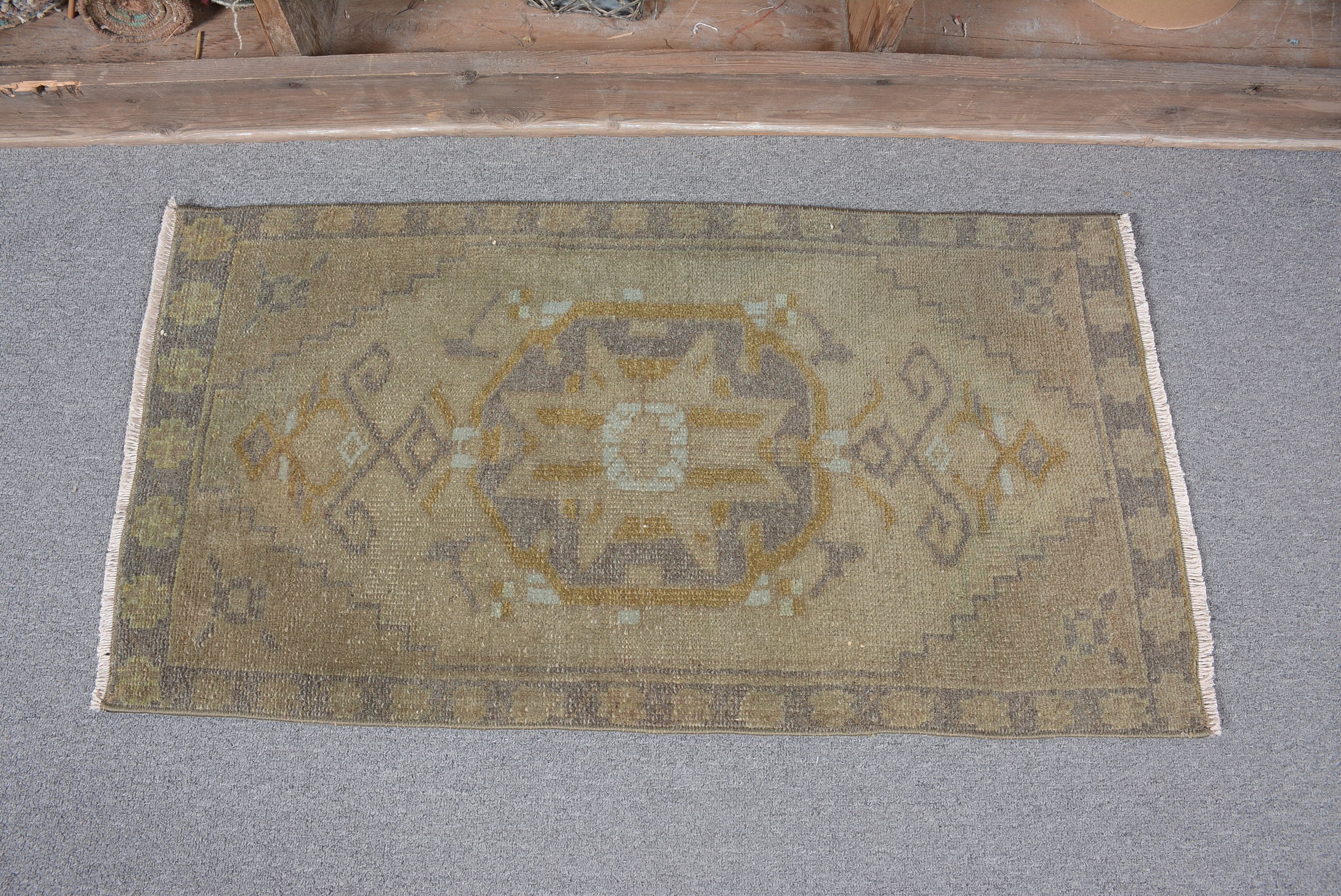 Bathroom Rugs, Turkish Rugs, Vintage Rugs, Oriental Rug, Wool Rugs, Rugs for Bath, Brown Antique Rug, Door Mat Rug, 1.6x3.1 ft Small Rug