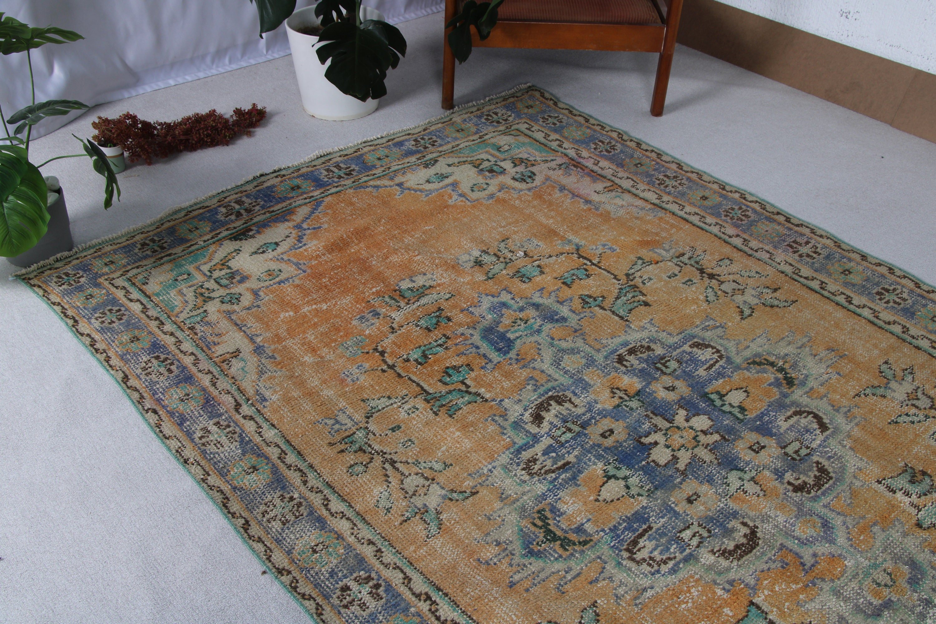 Vintage Rugs, Dining Room Rug, Large Boho Rugs, Antique Rug, Flatweave Rugs, Bronze Geometric Rug, Turkish Rug, 5.3x8.7 ft Large Rug