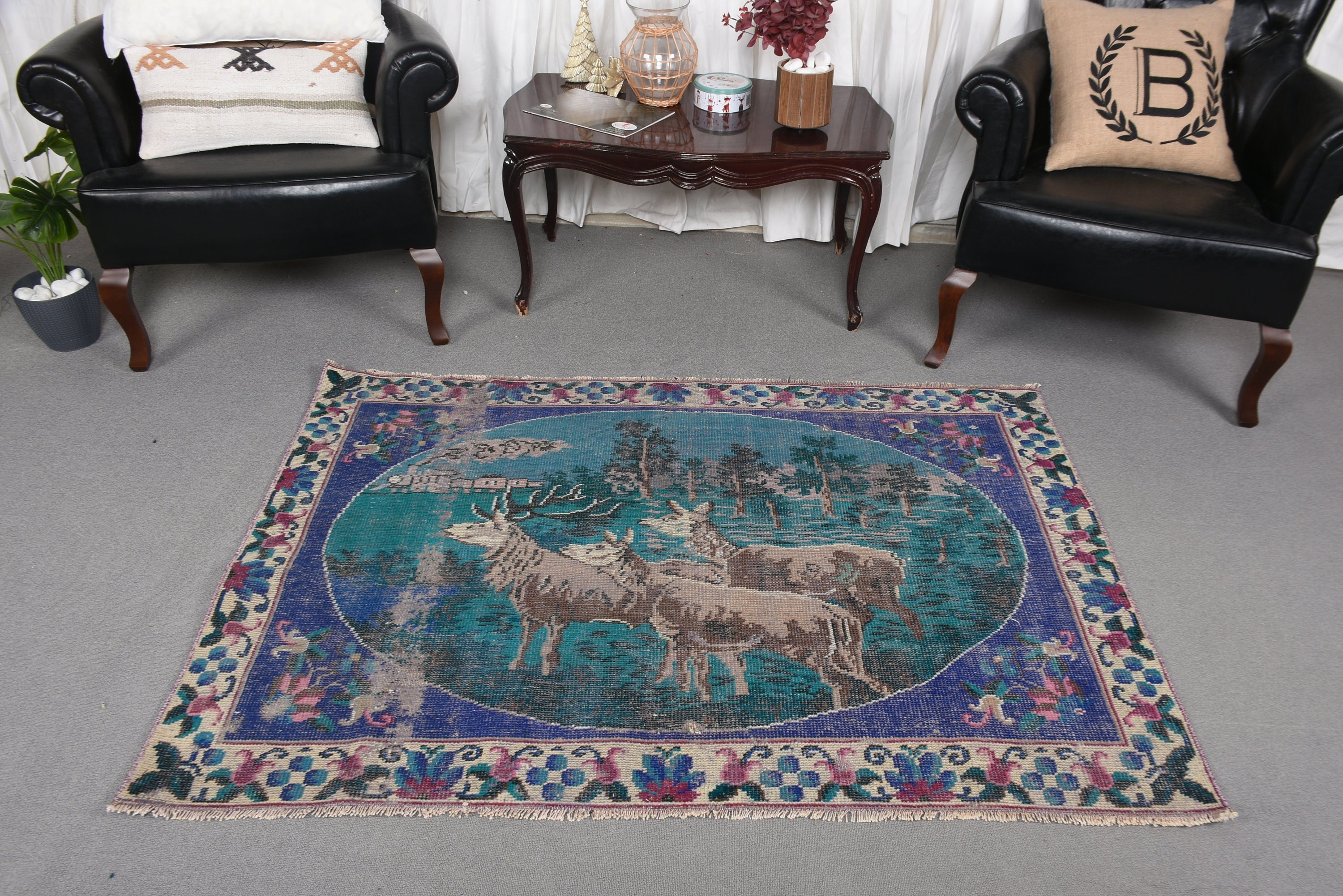 Yatak Odası Halısı, Dekoratif Halılar, Lüks Halı, 5,2x3,6 ft Vurgulu Halılar, Vintage Halılar, Çocuk Halıları, Türk Halısı, Yeşil Açıklama Halısı, Modern Halı