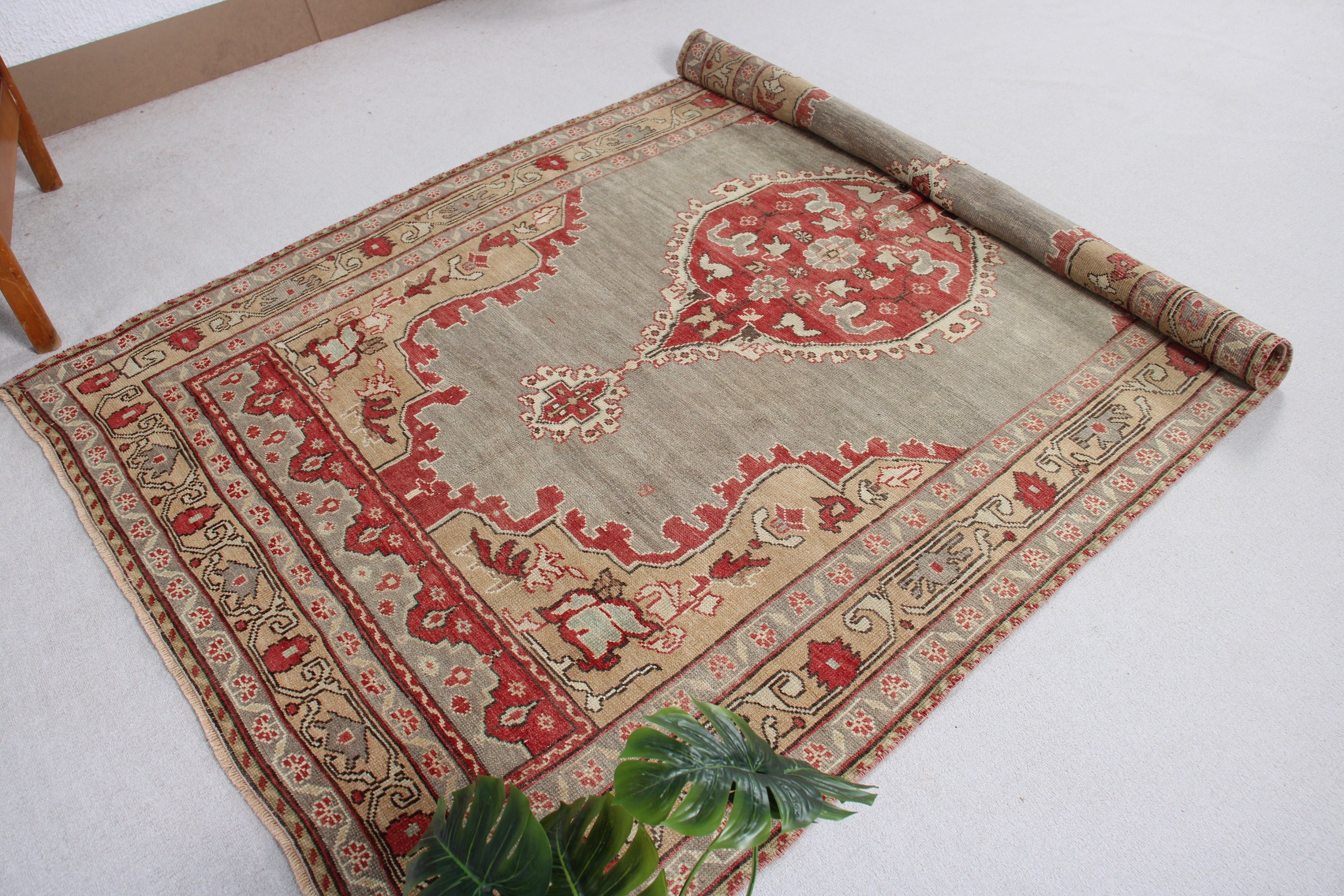 Büyük Vintage Halılar, Büyük Oushak Halı, Gri Fas Halıları, Modern Halı, Vintage Halı, 5.1x8.9 ft Büyük Halı, Türk Halısı, El Dokuma Halılar