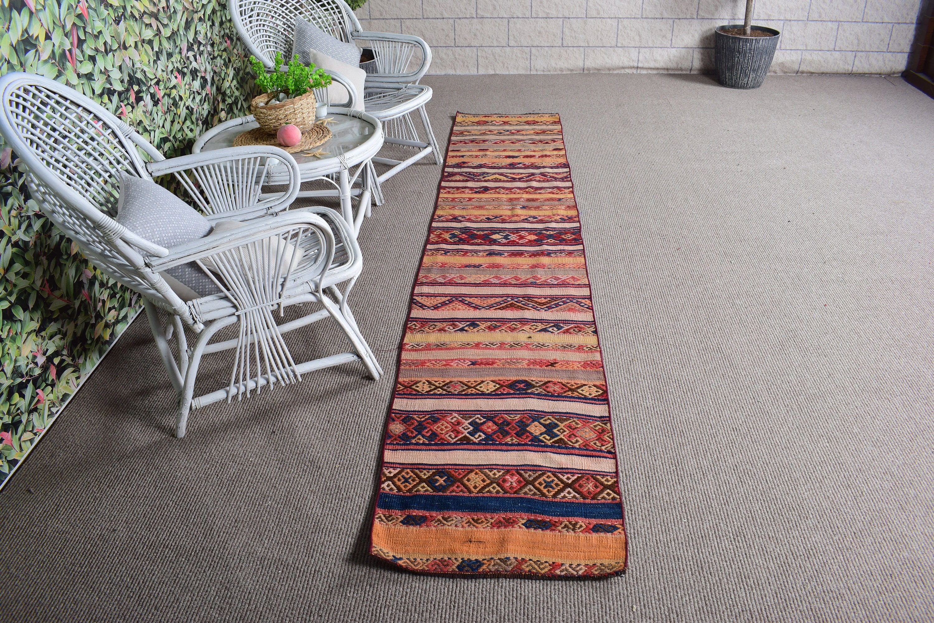 Rugs for Kitchen, Luxury Rugs, Kilim, Hallway Rug, Floor Rug, Cool Rugs, 2x10.4 ft Runner Rug, Beige Luxury Rug, Turkish Rugs, Vintage Rugs