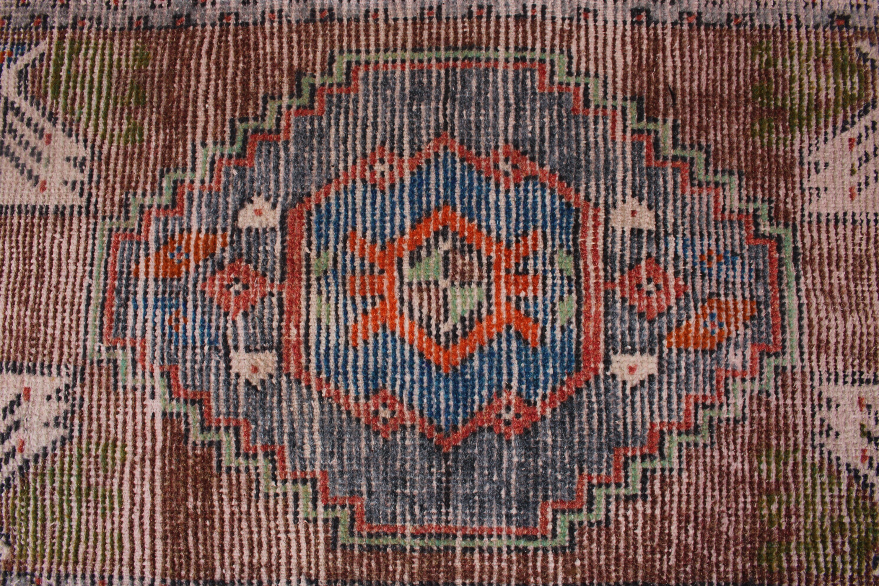 Duvara Asılı Halı, Mutfak Halıları, Türk Halısı, Vintage Halı, Küçük Vintage Halılar, Boho Halı, Kahverengi Soğuk Halı, 1.6x3.4 ft Küçük Halılar